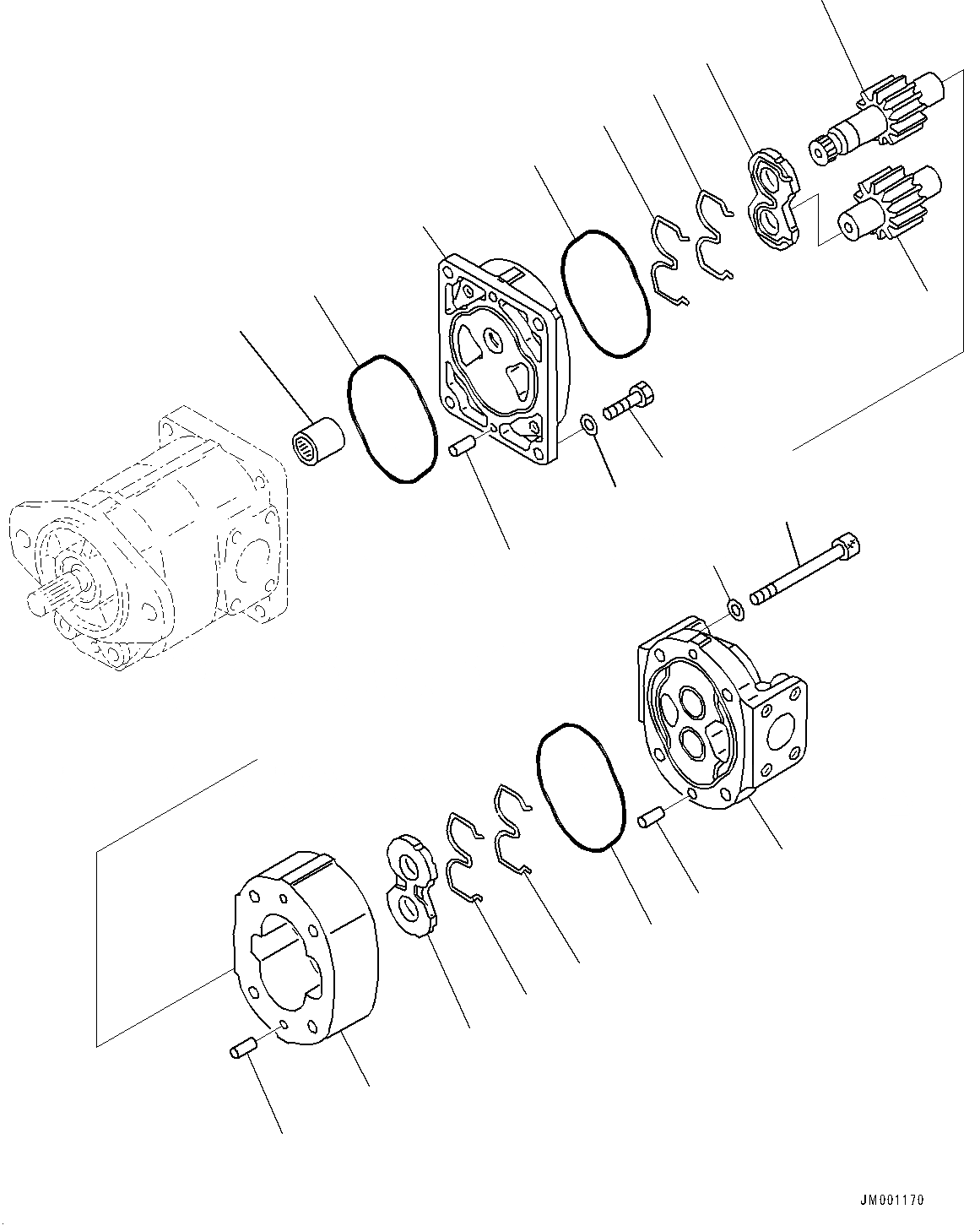 Схема запчастей Komatsu WA1200-6 - ГИДРАВЛ МАСЛ. ОСНОВН. НАСОС, PPC НАСОС (№-) ГИДРАВЛ МАСЛ. ОСНОВН. НАСОС