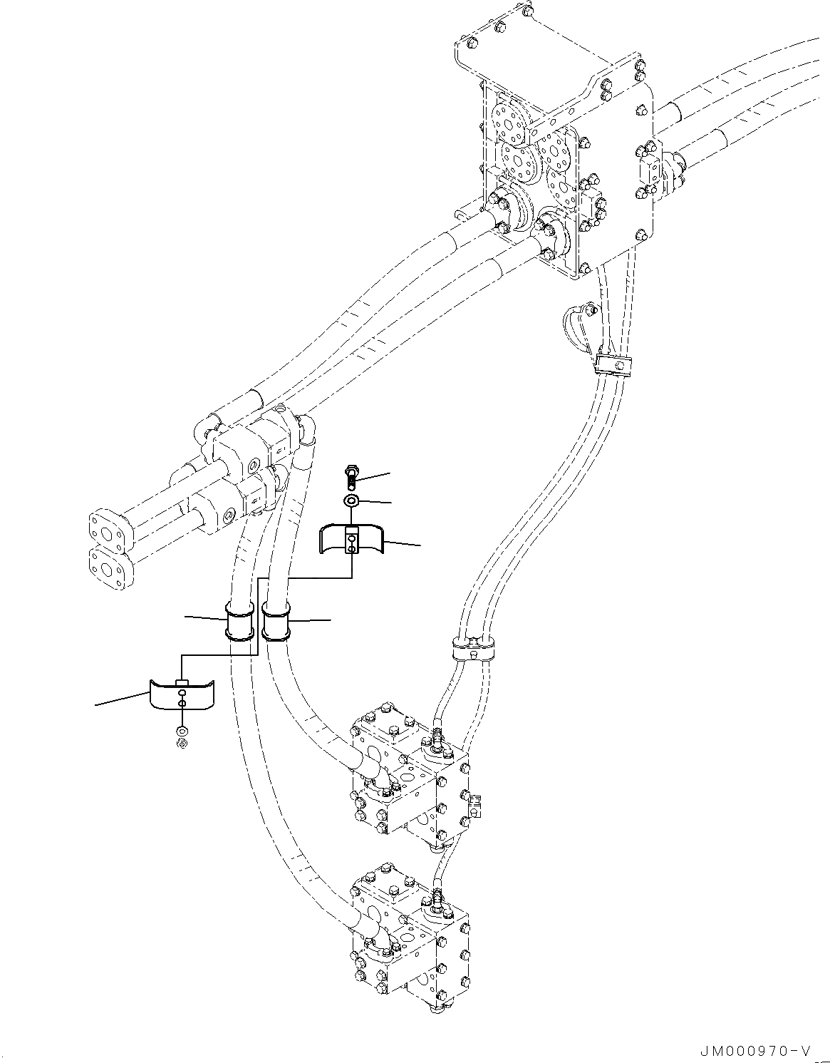 Схема запчастей Komatsu WA1200-6 - ГИДРОЛИНИЯ ЭКСТРЕННОГО УПРАВЛЕНИЯ, ПЕРЕПУСКН. КЛАПАН ТРУБЫ (/) (№-) ГИДРОЛИНИЯ ЭКСТРЕННОГО УПРАВЛЕНИЯ