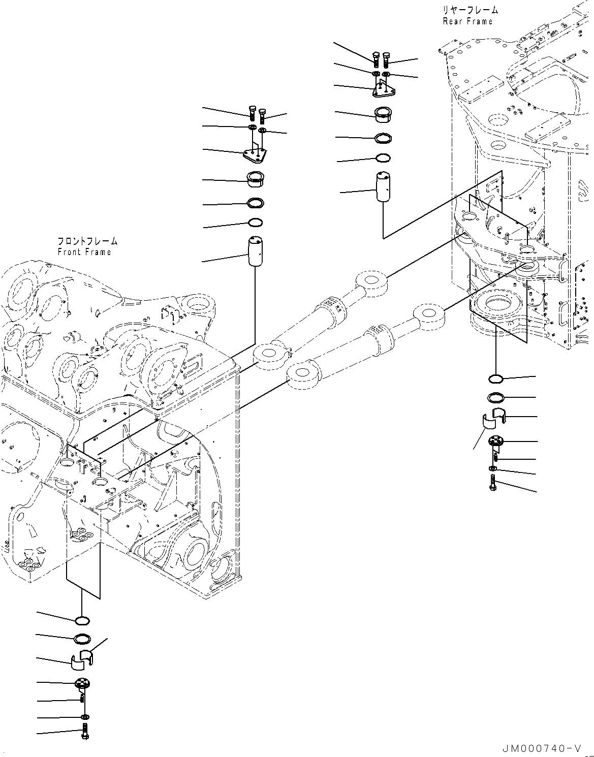 Схема запчастей Komatsu WA1200-6 - ЗАДН. РАМА, ПАЛЕЦ (№-) ЗАДН. РАМА, БЕЗ ОГНЕТУШИТЕЛЬ СТОЙКА