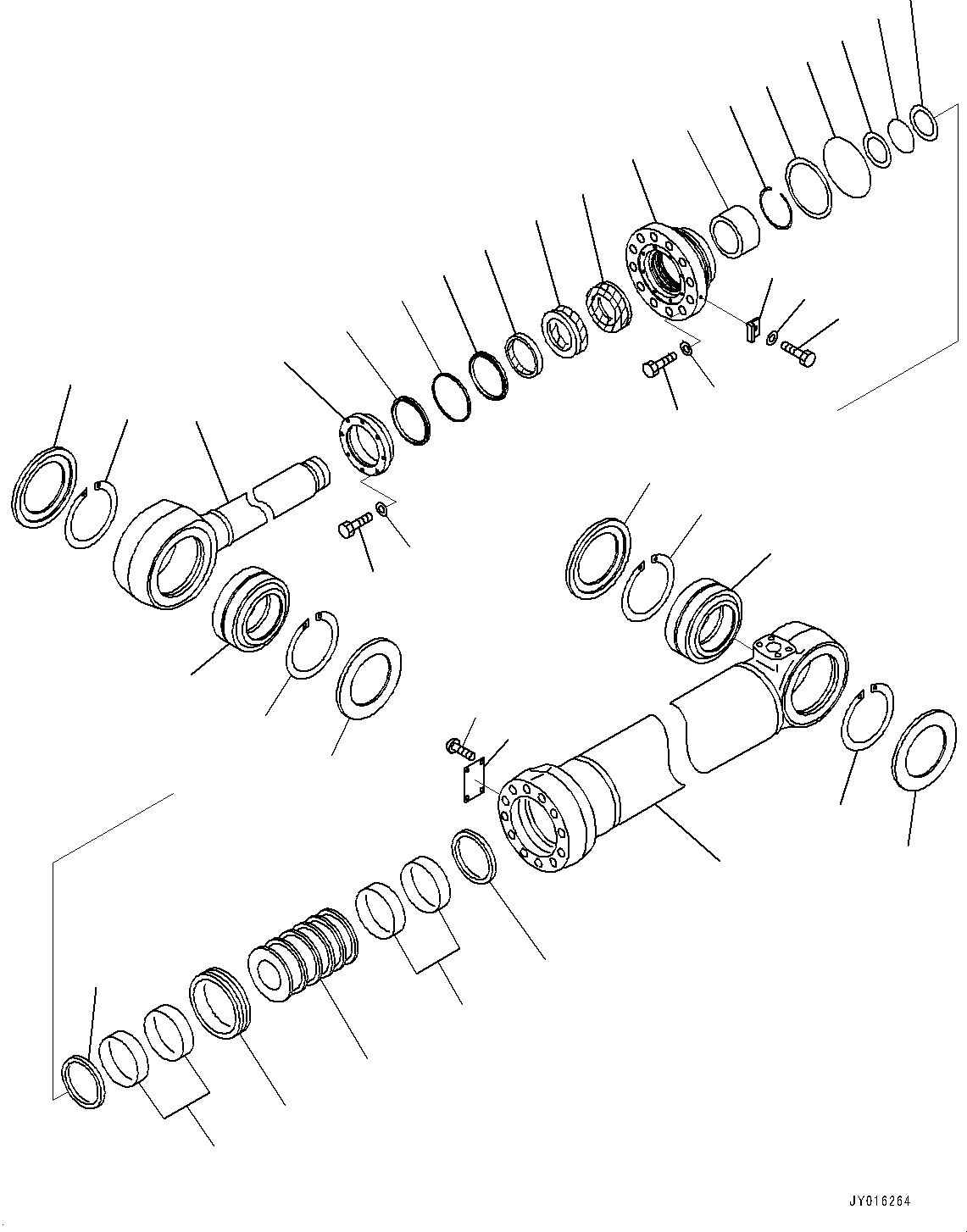 Схема запчастей Komatsu WA1200-6 - ЦИЛИНДР РУЛЕВ. УПР-Я, ЛЕВ. (№-) ЦИЛИНДР РУЛЕВ. УПР-Я