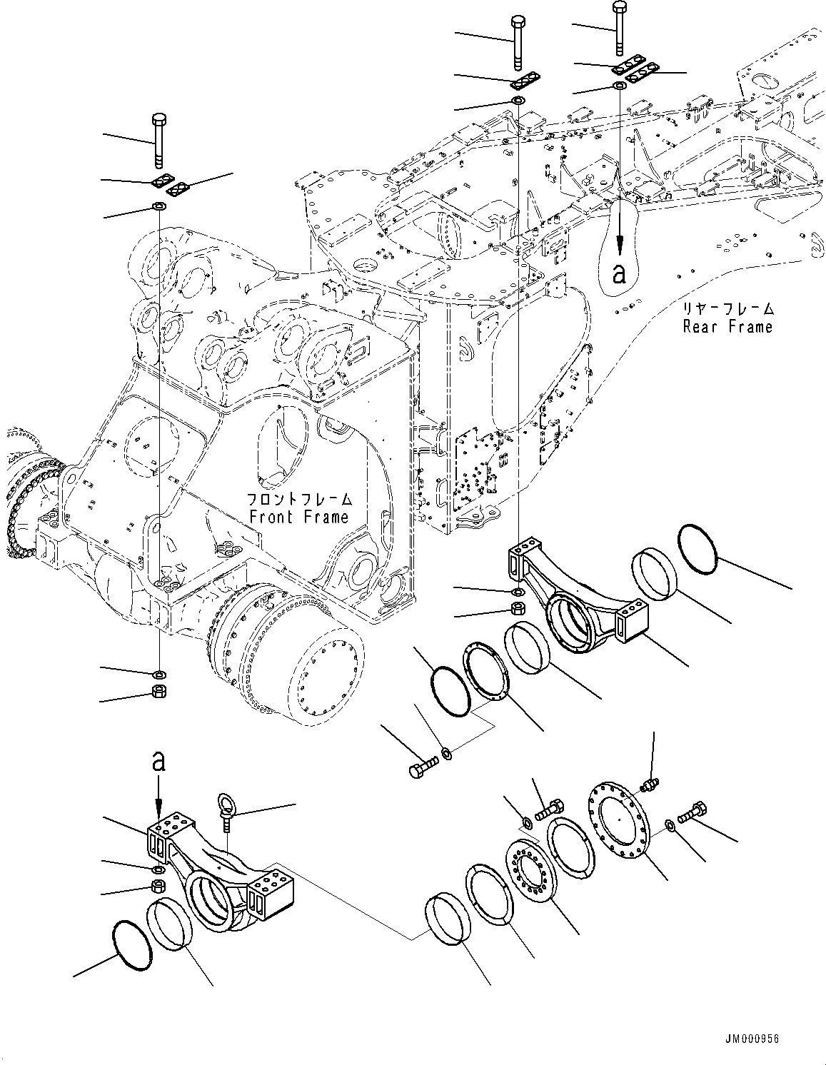 Схема запчастей Komatsu WA1200-6 - МОСТ КРЕПЛЕНИЕ (№-) МОСТ КРЕПЛЕНИЕ