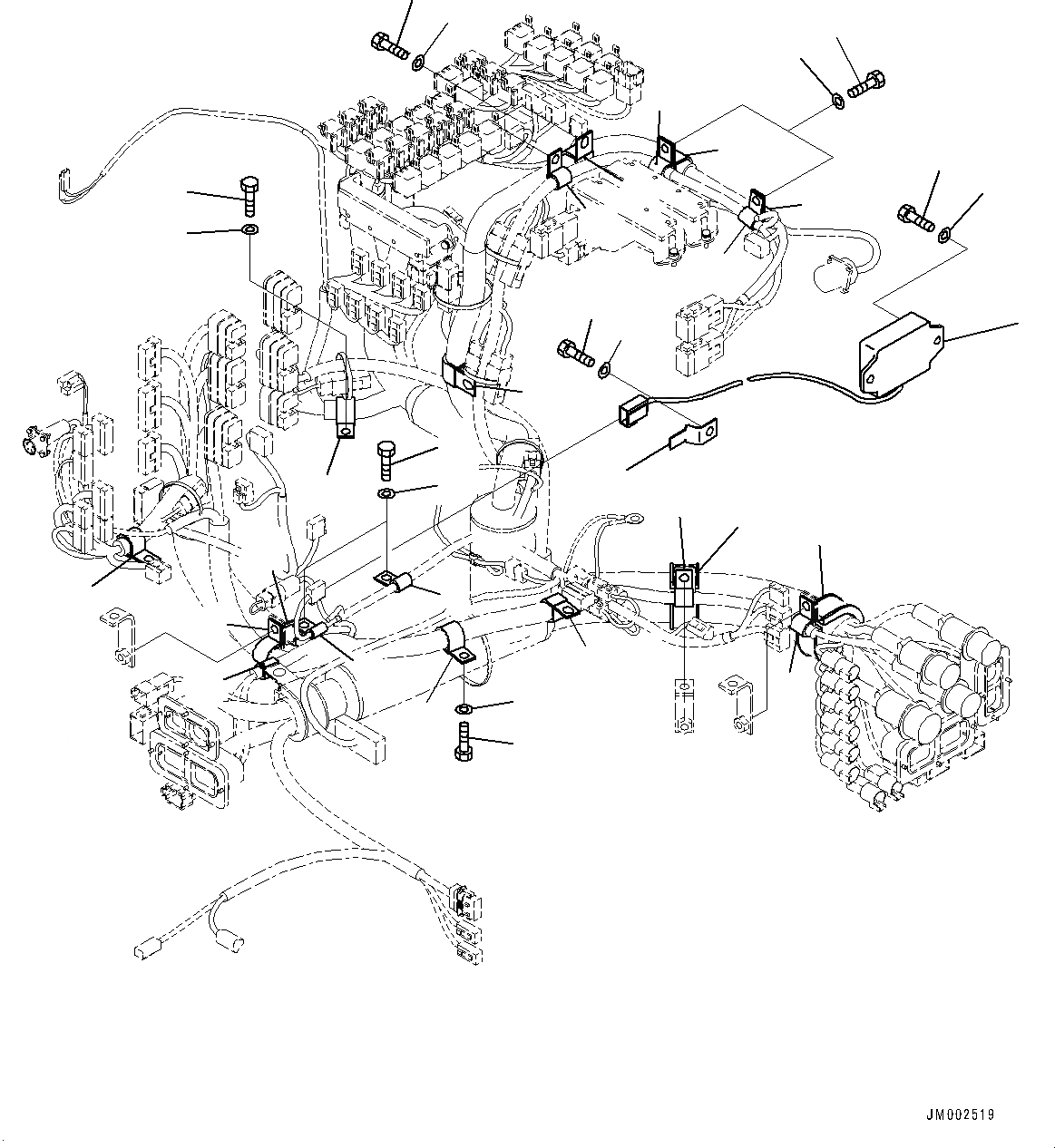 Схема запчастей Komatsu WA1200-6 - ПОЛ, ПРОВОДКА КРЕПЛЕНИЕ (/) (№-) ПОЛ, ЕС БЕЗОПАСН. REGULATION, С ЗАДН.VIEW МОНИТОР, VHMS, ORBCOMM