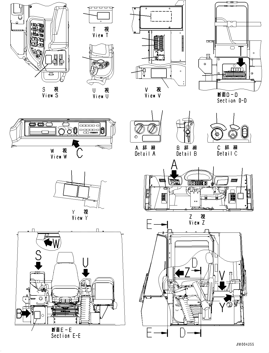 Схема запчастей Komatsu WA1200-6 - ПОЛ ТАБЛИЧКИ (№-) ПОЛ ТАБЛИЧКИ, АНГЛ., PICTORIAL ТИП, ЕС БЕЗОПАСН. REGULATION