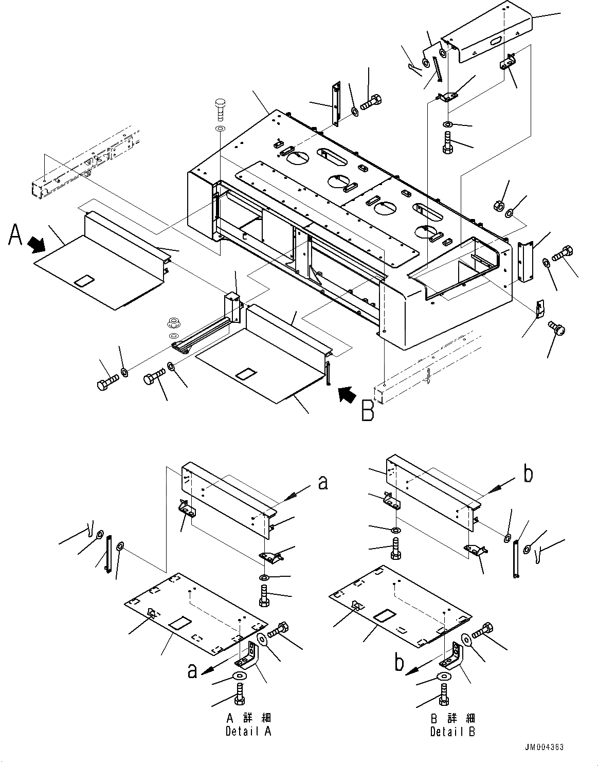 Схема запчастей Komatsu WA1200-6 - ОТСЕК ДВИГАТЕЛЯ(№-) BULKHEAD, EC REGULATION ARRANGEMENT