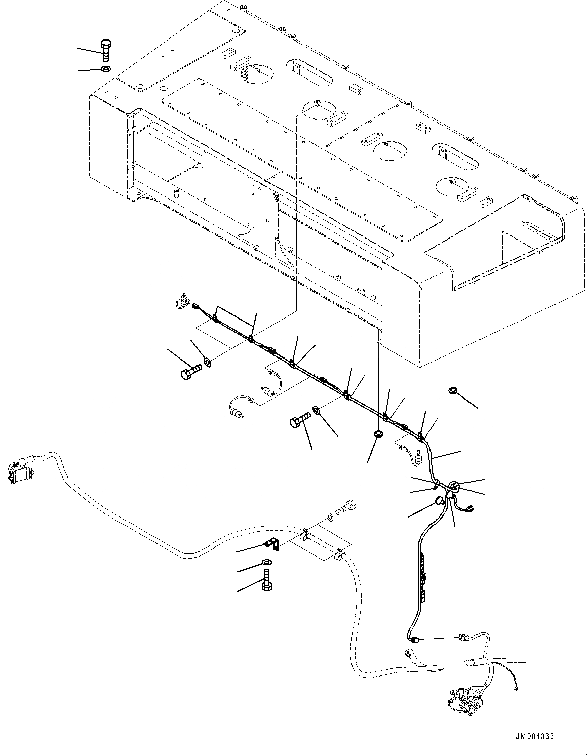 Схема запчастей Komatsu WA1200-6 - BULKHEAD, ПРОВОДКА (№-) BULKHEAD, EC REGULATION ARRANGEMENT