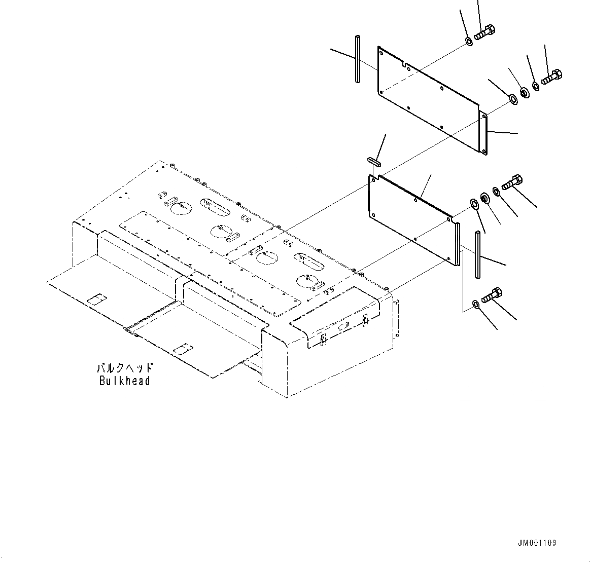 Схема запчастей Komatsu WA1200-6 - BULKHEAD, КРЫШКА(№-) BULKHEAD, EC REGULATION ARRANGEMENT