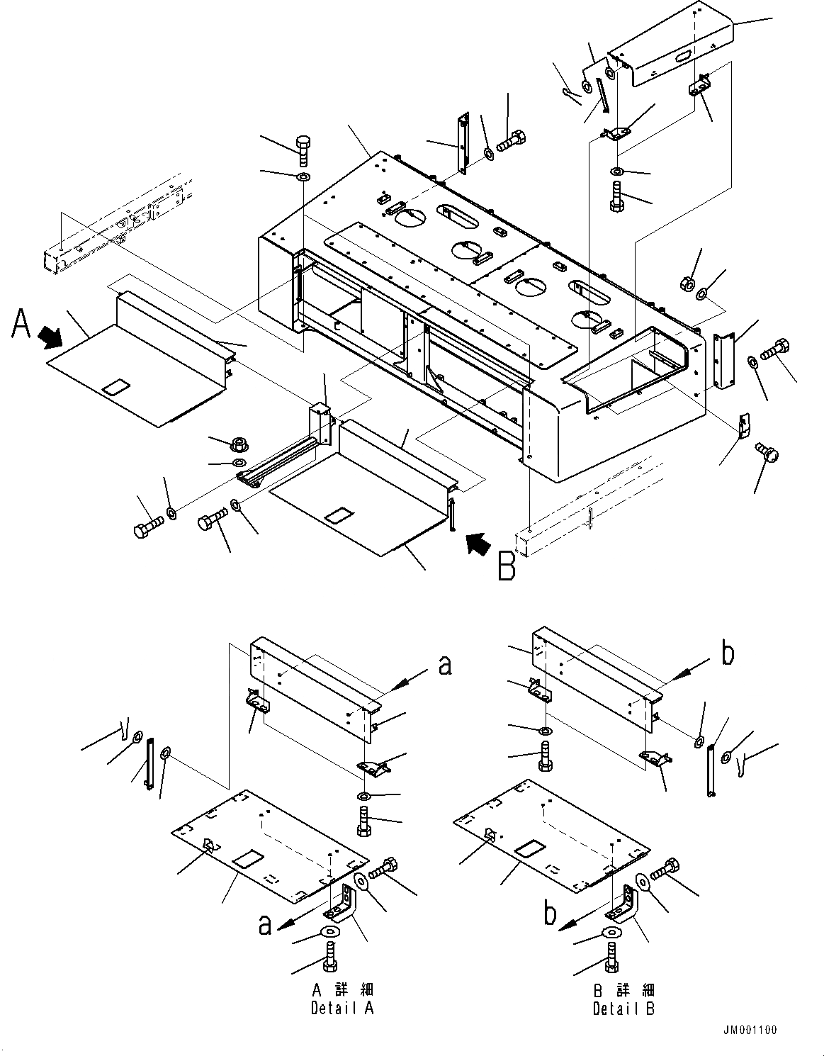 Схема запчастей Komatsu WA1200-6 - ОТСЕК ДВИГАТЕЛЯ(№-) BULKHEAD, БЕЗ EC REGULATION ARRANGEMENT