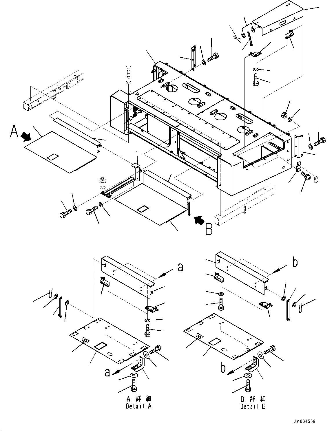 Схема запчастей Komatsu WA1200-6 - ОТСЕК ДВИГАТЕЛЯ(№-) BULKHEAD, ЗАДН.VIEW МОНИТОР, EC REGULATION ARRANGEMENT