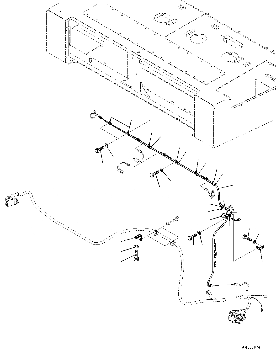 Схема запчастей Komatsu WA1200-6 - BULKHEAD, ПРОВОДКА (/) (№-) BULKHEAD, ЗАДН.VIEW МОНИТОР, EC REGULATION ARRANGEMENT