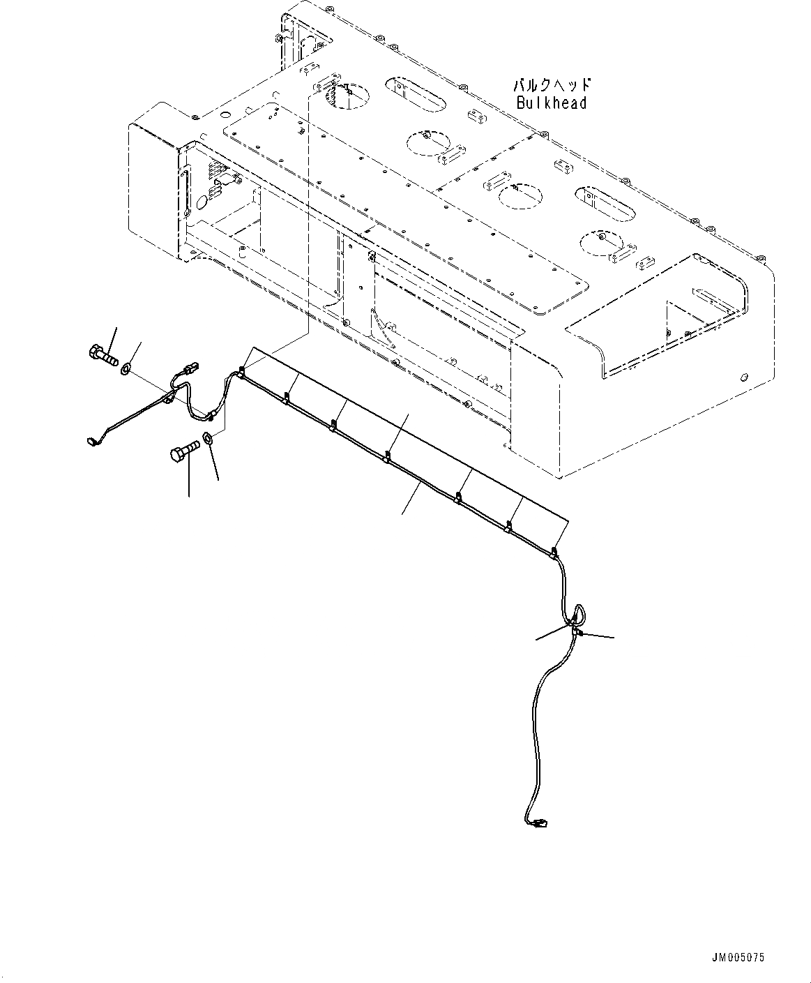 Схема запчастей Komatsu WA1200-6 - BULKHEAD, ПРОВОДКА (/) (№-) BULKHEAD, ЗАДН.VIEW МОНИТОР, EC REGULATION ARRANGEMENT