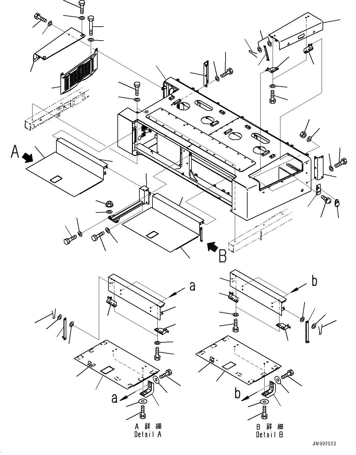 Схема запчастей Komatsu WA1200-6 - ОТСЕК ДВИГАТЕЛЯ(№-) BULKHEAD, ЗАДН.VIEW МОНИТОР, EC REGULATION ARRANGEMENT