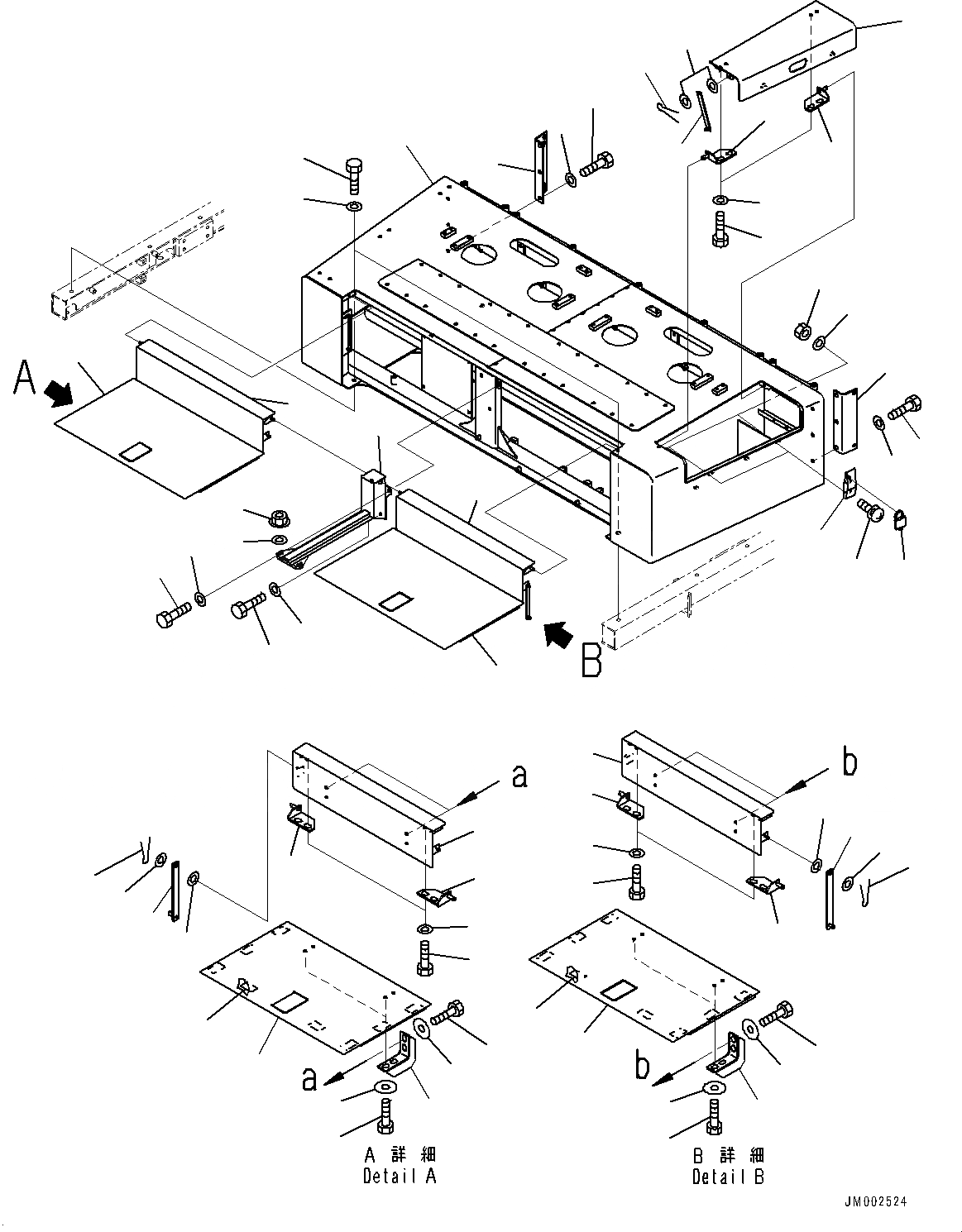 Схема запчастей Komatsu WA1200-6 - ОТСЕК ДВИГАТЕЛЯ(№-) BULKHEAD, EC REGULATION ARRANGEMENT