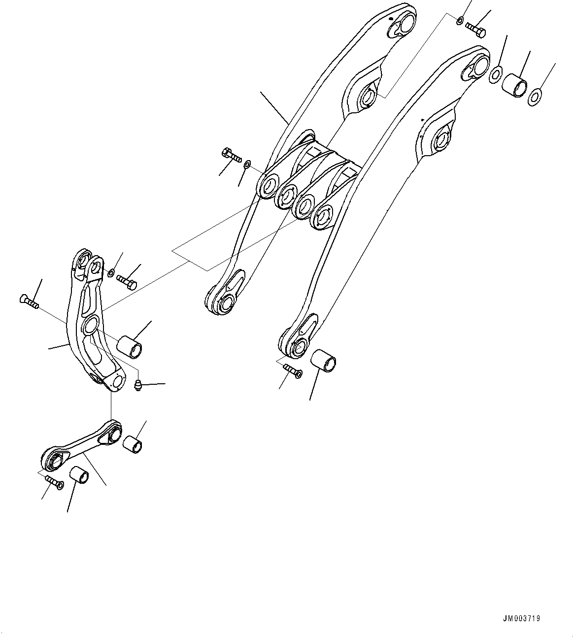 Схема запчастей Komatsu WA1200-6 - СТРЕЛА И BELL CRANK, (№8-) СТРЕЛА И BELL CRANK, РУКОЯТЬ