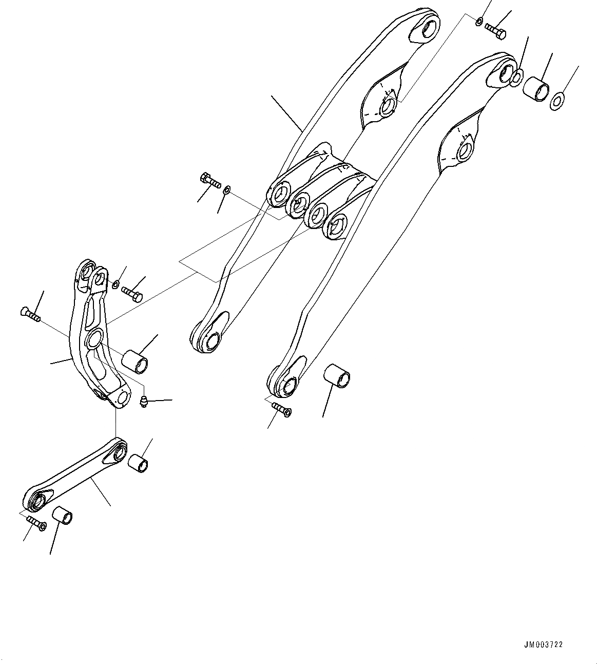 Схема запчастей Komatsu WA1200-6 - СТРЕЛА И BELL CRANK (№-) СТРЕЛА И BELL CRANK, ВЫСОК. ПОДЪЕМ РУКОЯТЬ