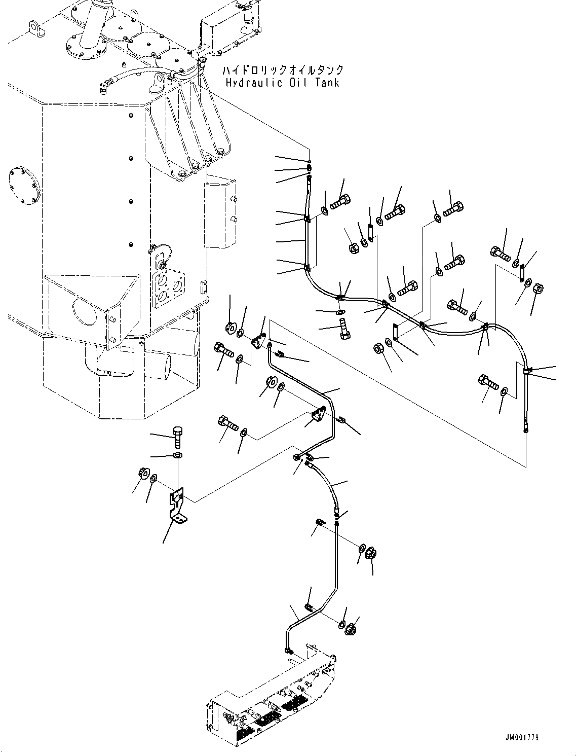 Схема запчастей Komatsu WA1200-6 - SERVICE ЦЕНТР., PRESSURE RELEASE ТРУБЫ (№-) SERVICE ЦЕНТР.