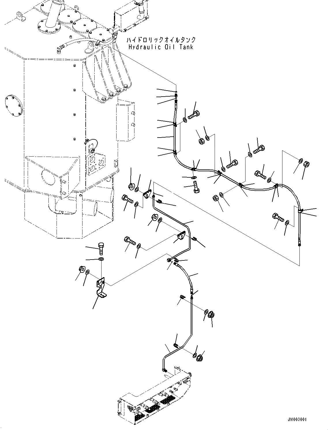 Схема запчастей Komatsu WA1200-6 - SERVICE ЦЕНТР., PRESSURE RELEASE ТРУБЫ (№-) SERVICE ЦЕНТР.