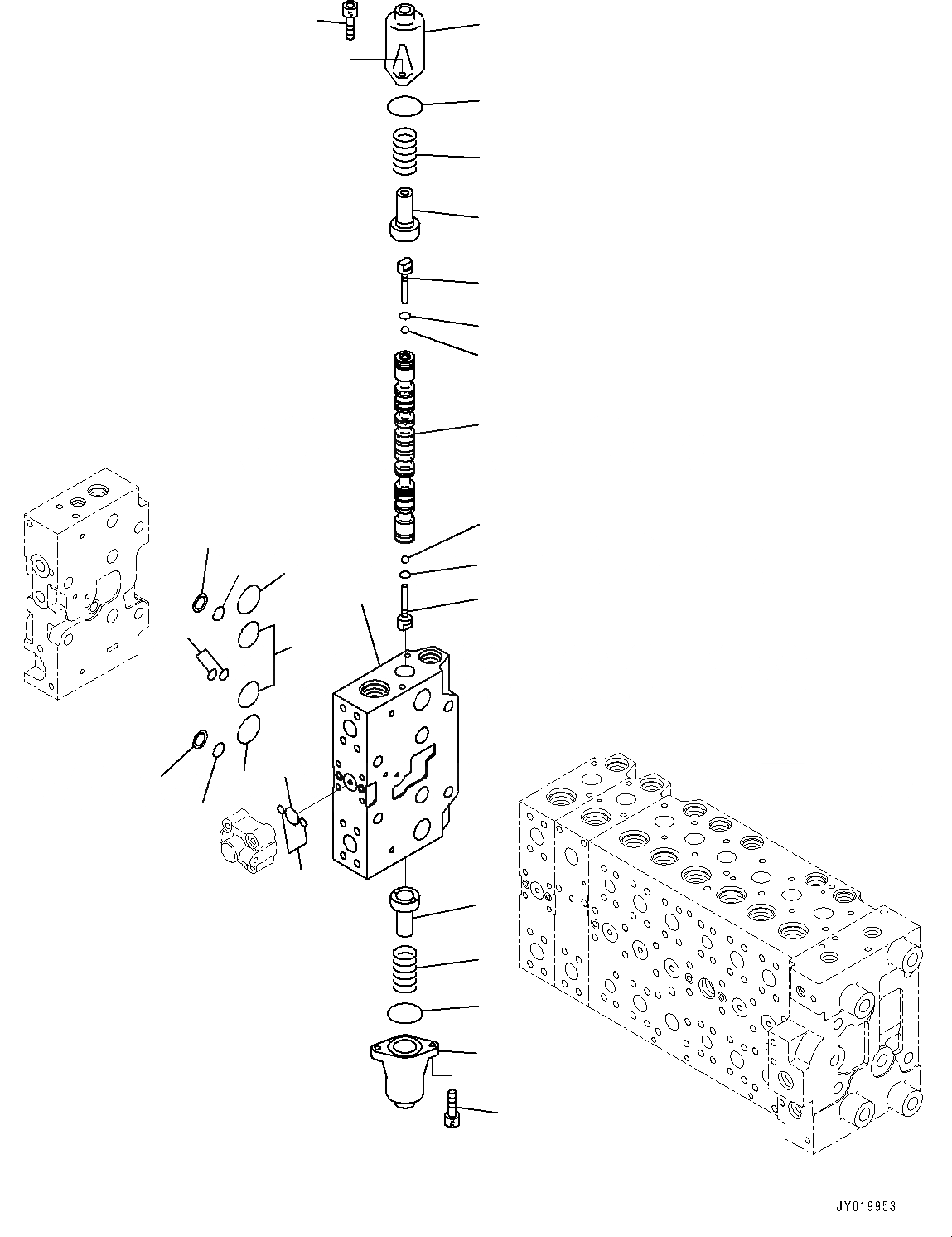 Схема запчастей Komatsu PC360LC-10 - УПРАВЛЯЮЩ. КЛАПАН, 9-СЕКЦИОНН. (/) (№7-) УПРАВЛЯЮЩ. КЛАПАН, С -ДОПОЛН. АКТУАТОР ТРУБЫ, АККУМУЛЯТОР, СТРЕЛА И РУКОЯТЬ ANTI-DROP КЛАПАН