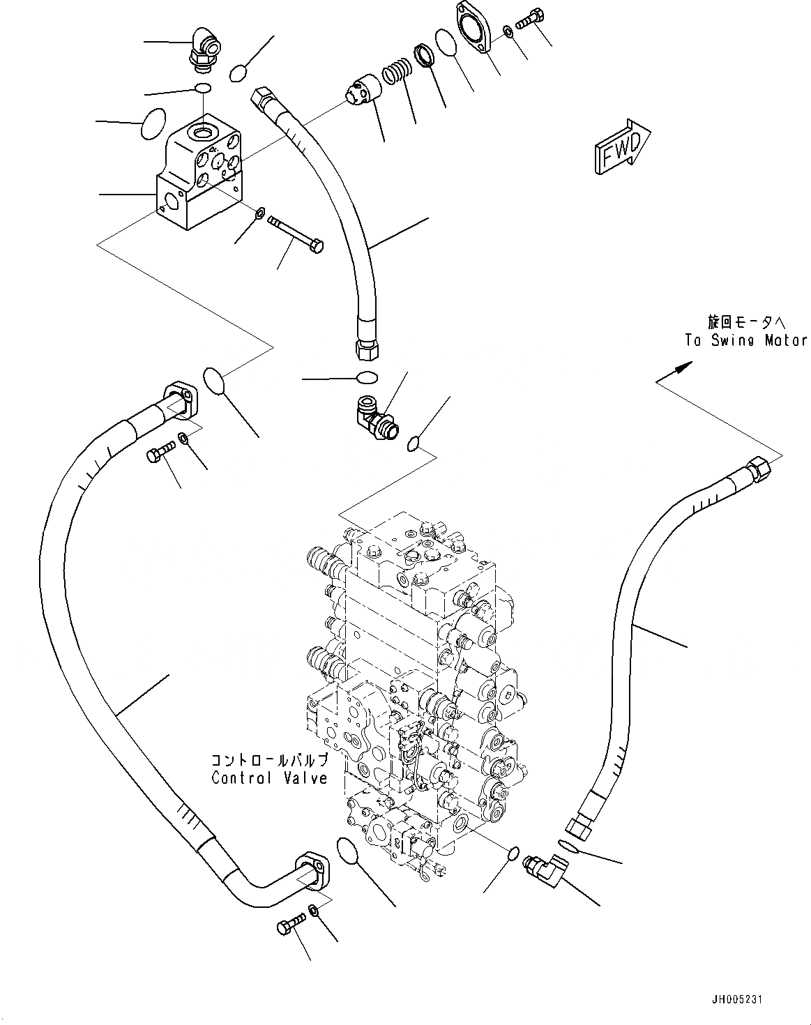 Схема запчастей Komatsu PC360LC-10 - ВОЗВРАТ. ТРУБЫ (№7-) ВОЗВРАТ. ТРУБЫ