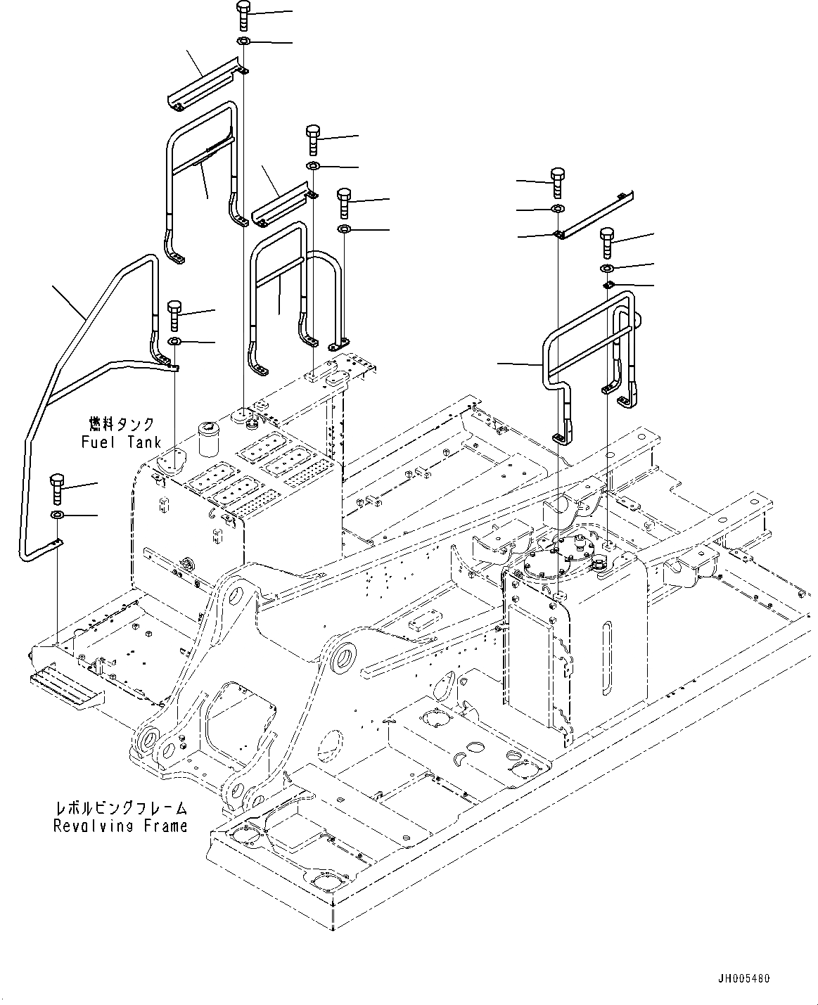 Схема запчастей Komatsu PC360LC-10 - ПОРУЧНИ(№7-) HANDRAIL