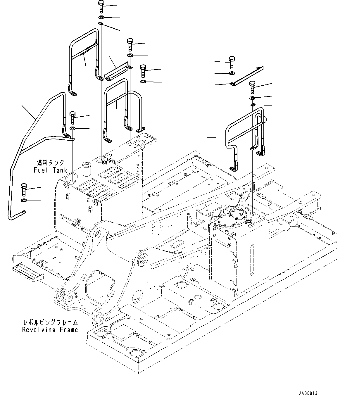 Схема запчастей Komatsu PC360LC-10 - ПОРУЧНИ(№7-) HANDRAIL, С ЗАПРАВОЧН.LING НАСОС