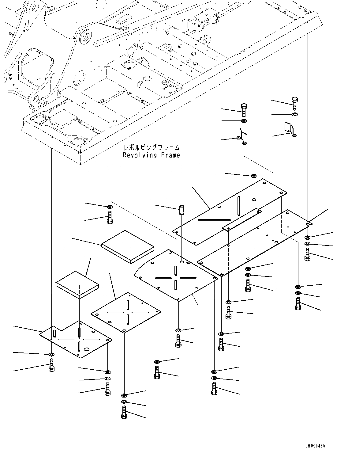 Схема запчастей Komatsu PC360LC-10 - НИЖН. КРЫШКА, (/) (№7-) НИЖН. КРЫШКА