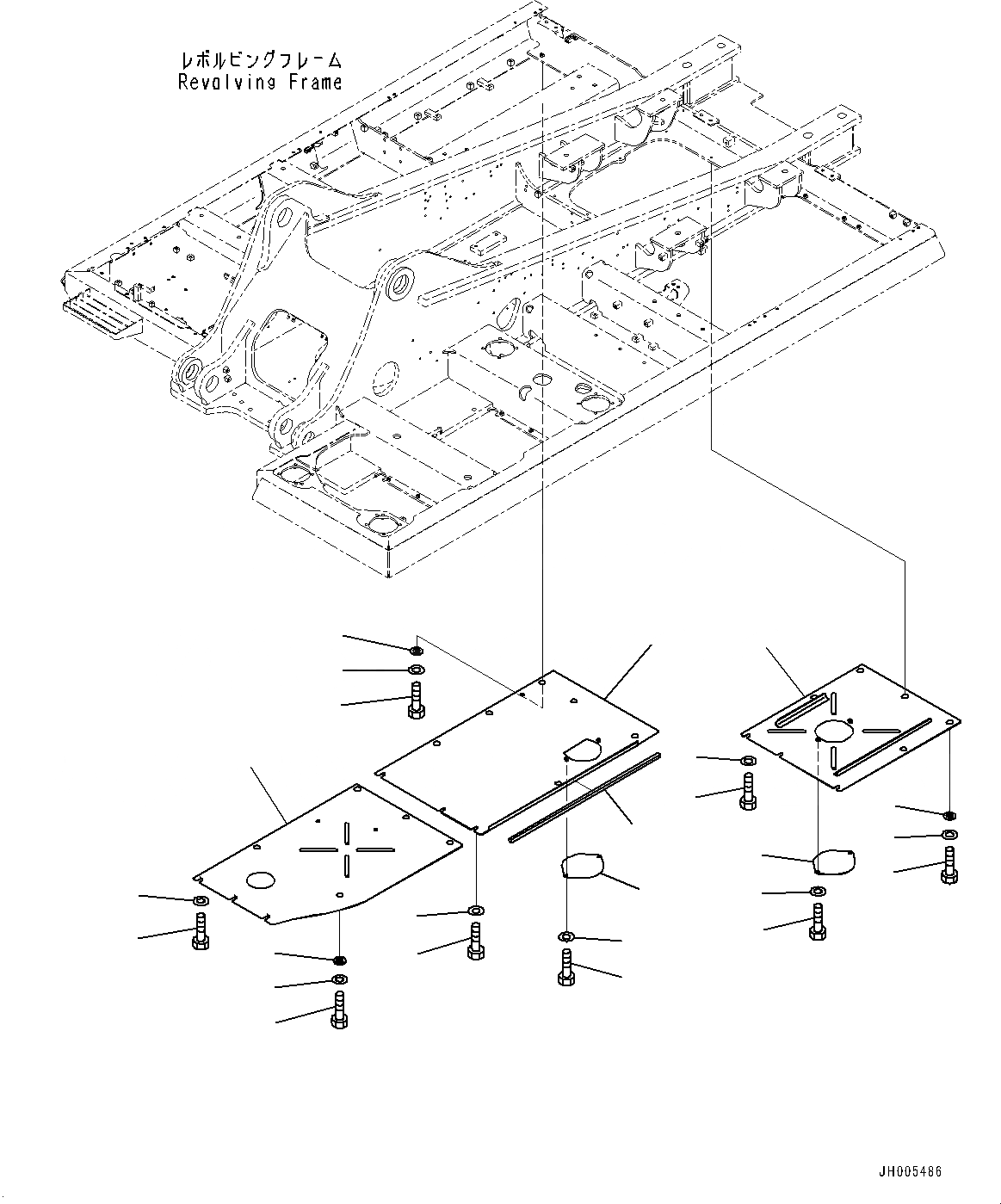 Схема запчастей Komatsu PC360LC-10 - НИЖН. КРЫШКА, (/) (№7-) НИЖН. КРЫШКА