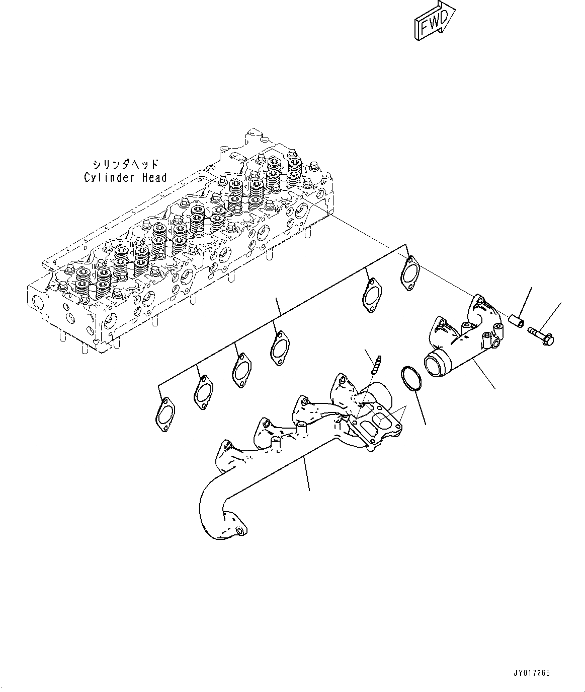 Схема запчастей Komatsu SAA6D114E-5A - ВЫПУСКНОЙ КОЛЛЕКТОР (№9-) ВЫПУСКНОЙ КОЛЛЕКТОР