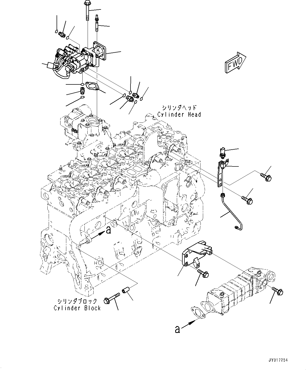 Схема запчастей Komatsu SAA6D114E-5A - ВЫПУСКН. GAS RE-CIRCULATION (EGR) КЛАПАН И ОХЛАДИТЕЛЬ (№9-) ВЫПУСКН. GAS RE-CIRCULATION (EGR) КЛАПАН И ОХЛАДИТЕЛЬ