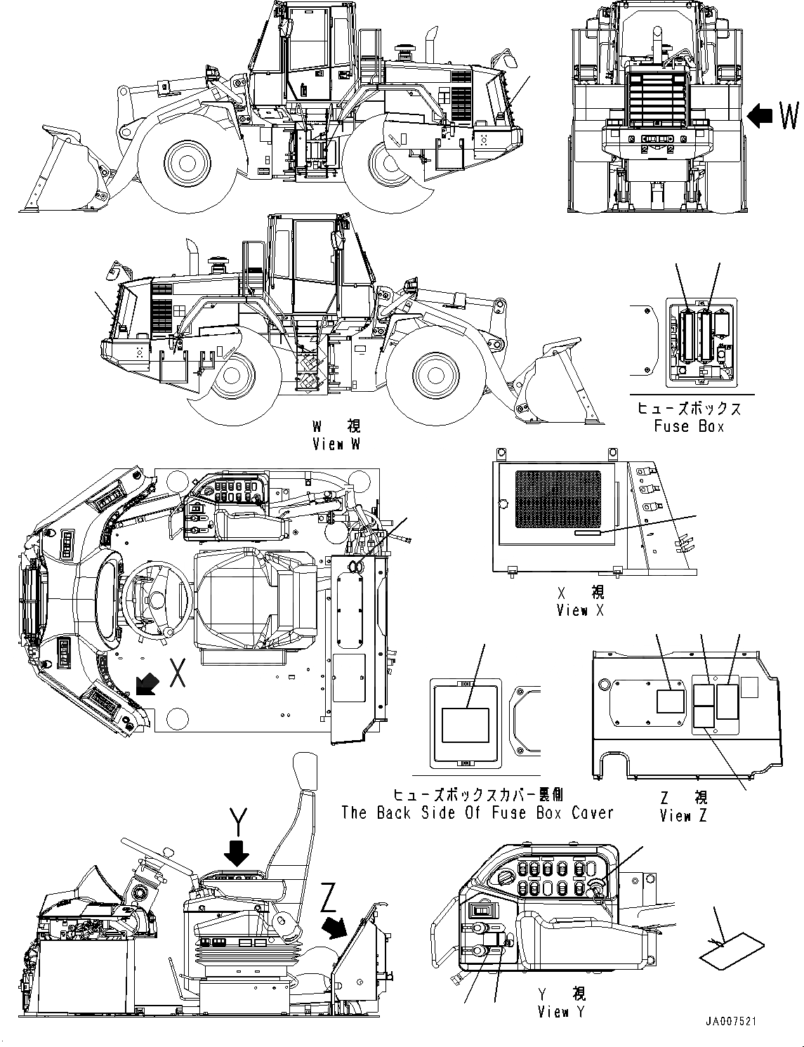 Схема запчастей Komatsu WA430-6Y - МАРКИРОВКА, ИНТЕРЬЕР (№-) МАРКИРОВКА