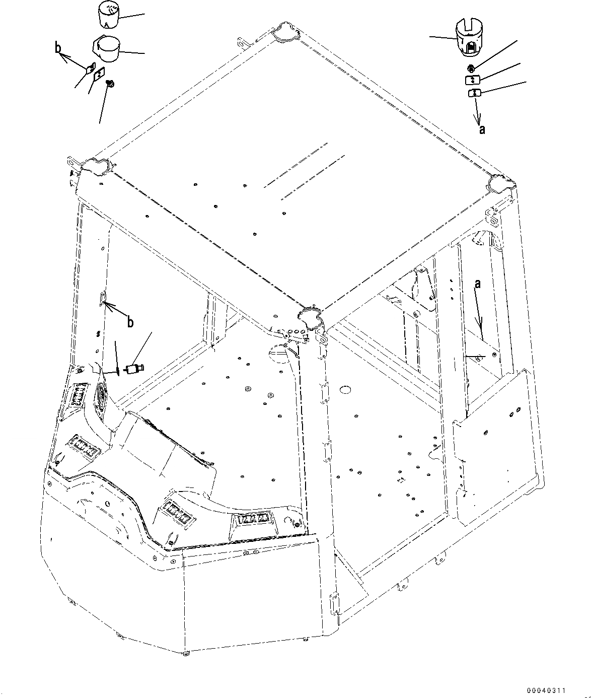 Схема запчастей Komatsu WA480-6A - КАБИНА ROPS, MONOCOQUE ТИП, BOTH РАМА ОКНА, ПОДСТАКАННИК, CIGARETTE LIGHTER И ПЕПЕЛЬНИЦА (№9-) КАБИНА ROPS, MONOCOQUE ТИП, BOTH РАМА ОКНА