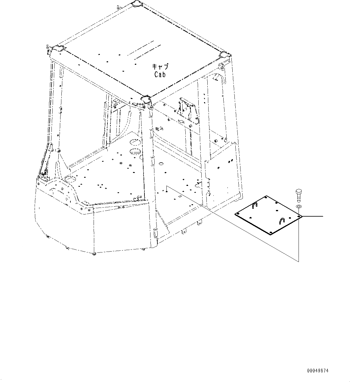 Схема запчастей Komatsu WA480-6A - КАБИНА ROPS, MONOCOQUE ТИП, КРЕПЛЕНИЕ (/) (№9-) КАБИНА ROPS, MONOCOQUE ТИП
