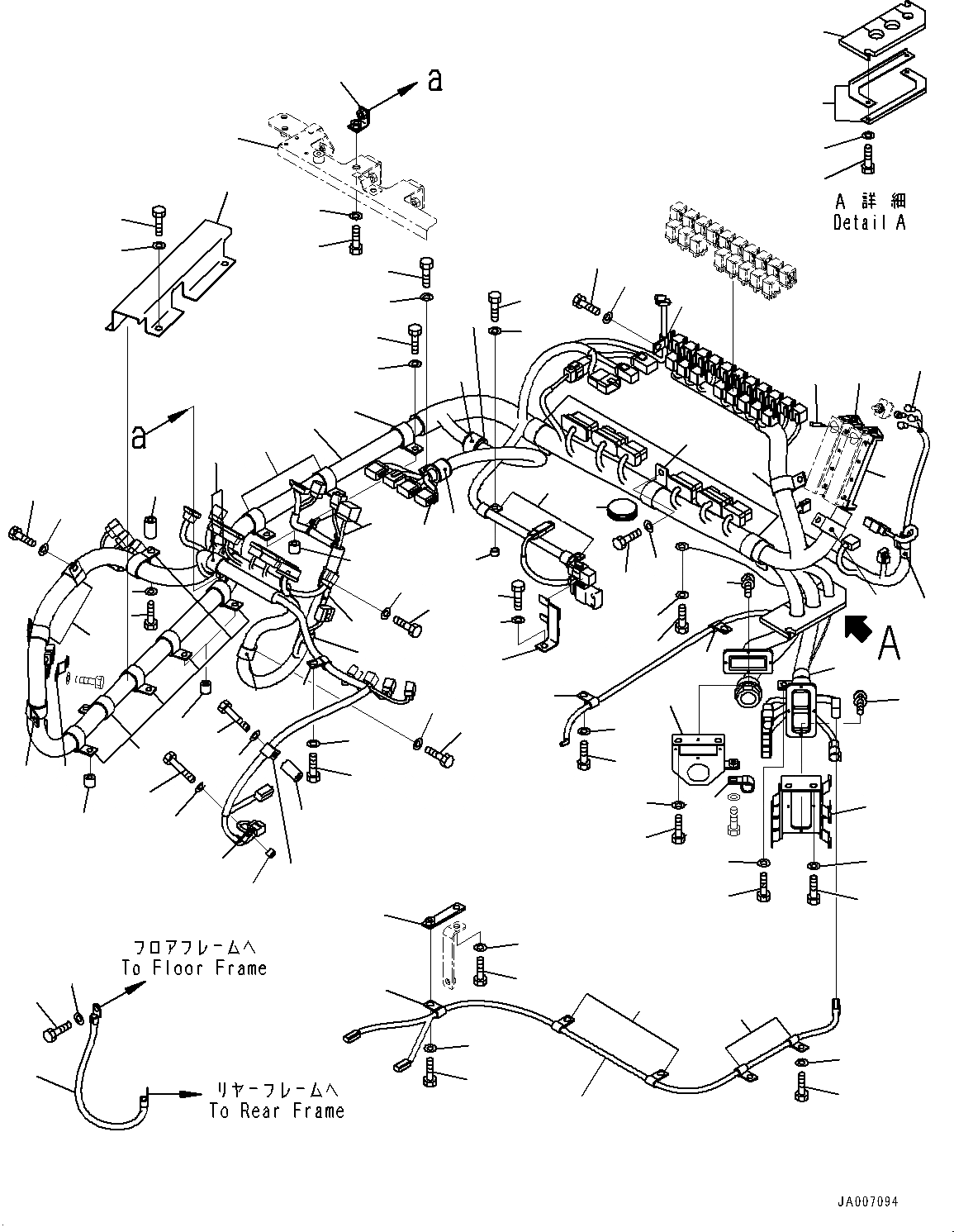 Схема запчастей Komatsu WA500-6 - ПОЛ, ПОЛ, ПРОВОДКА (№-) ПОЛ