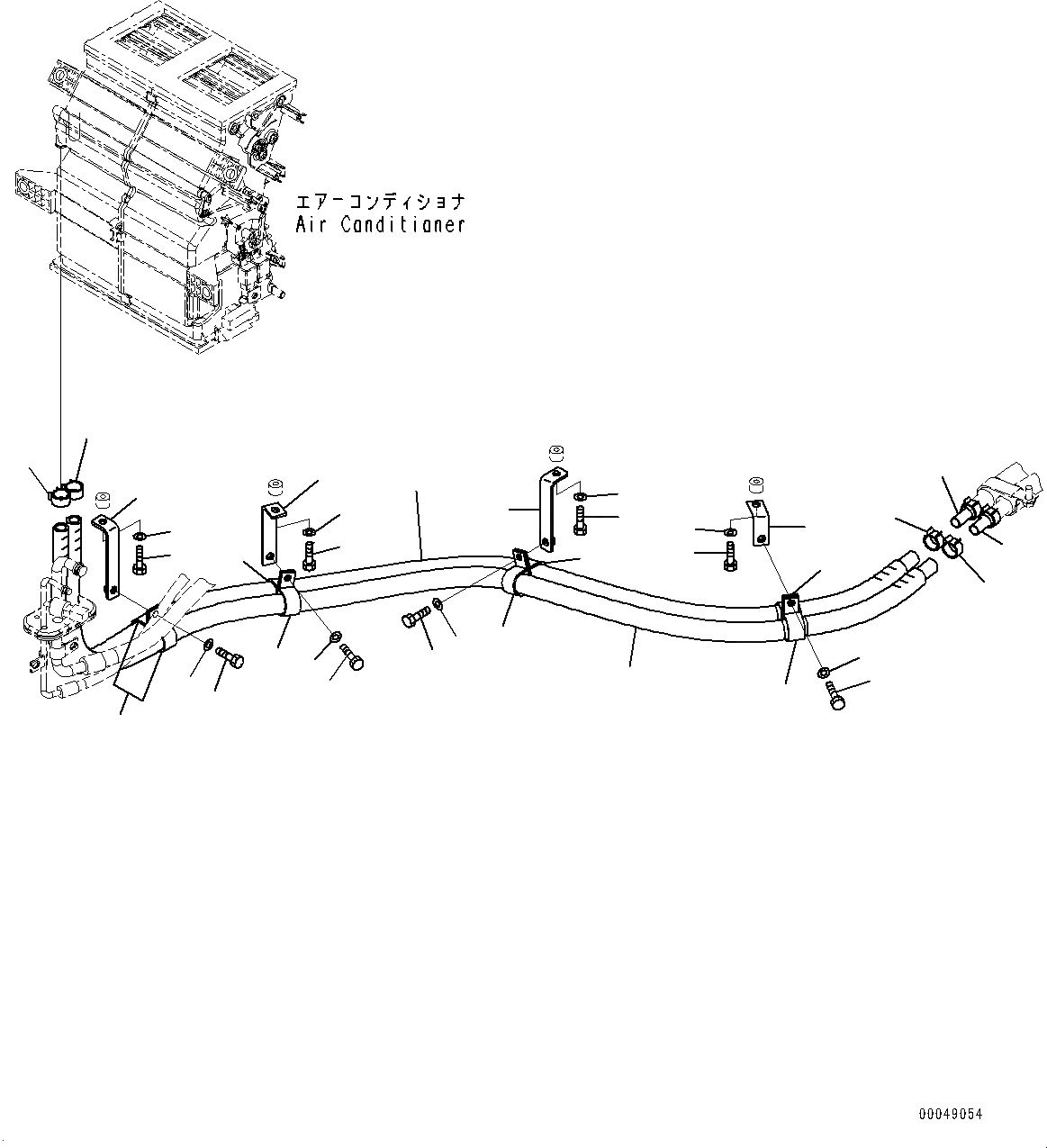 Схема запчастей Komatsu WA500-6 - ПОЛ, ГИДР. ПРОВОД. ОБОГРЕВАТЕЛЯ (№-) ПОЛ