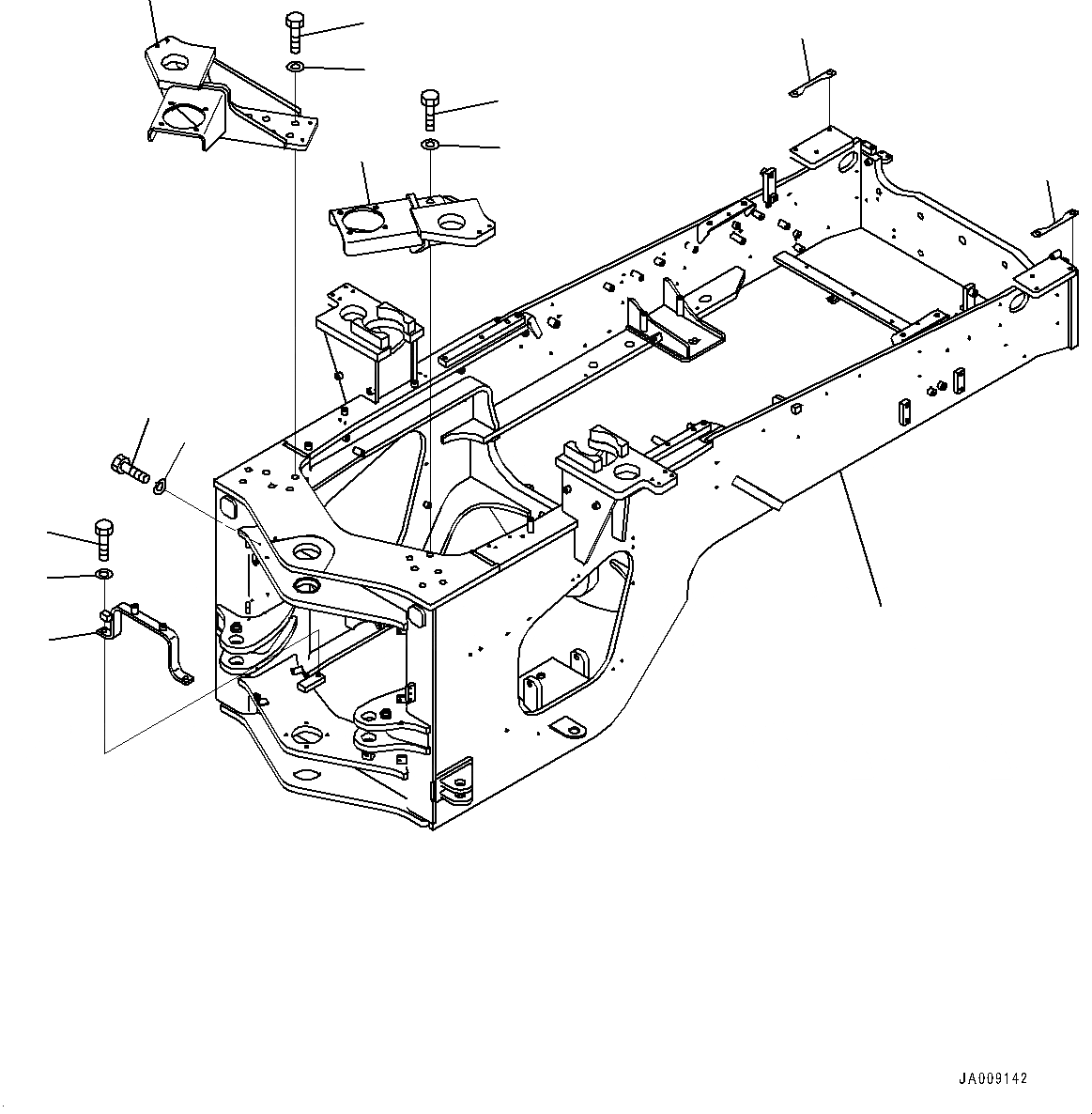 Схема запчастей Komatsu WA380-7 - ЗАДН. РАМА (№-) ЗАДН. РАМА, ДЛЯ СТРАН ЕС НОВ. NOISE ARRANGEMENT 