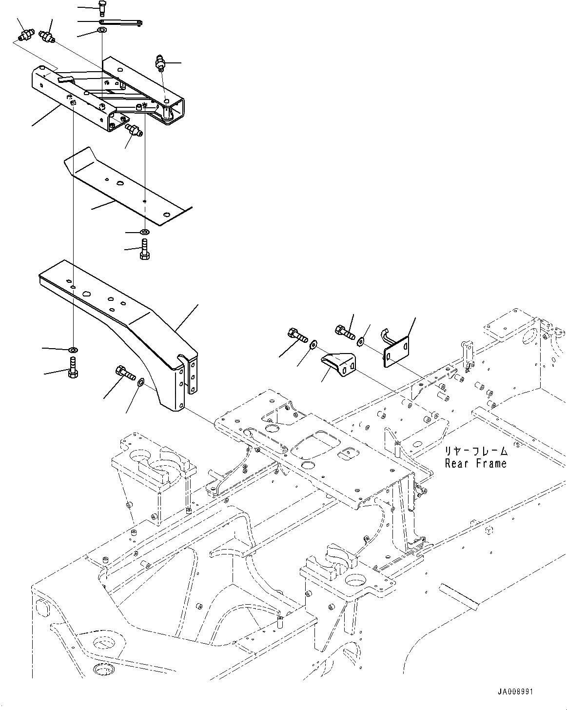 Схема запчастей Komatsu WA380-7 - ЗАДН. КРЫЛО, HINGE И БЛОКИР., ПРАВ. (№-) ЗАДН. КРЫЛО, ЗАДН. ПОЛН. КРЫЛО