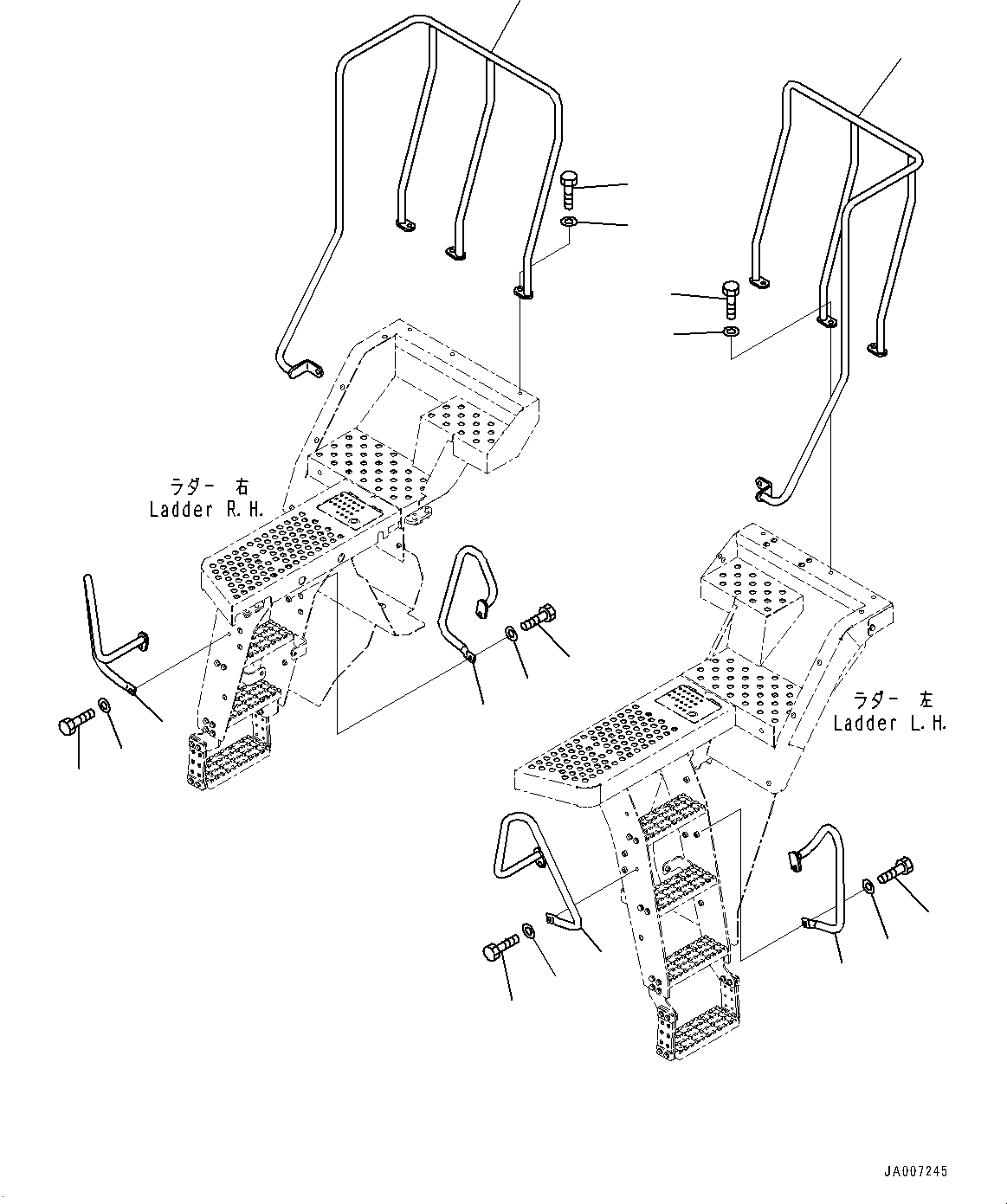 Схема запчастей Komatsu WA380-7 - ПОРУЧНИ(№-) HANDRAIL