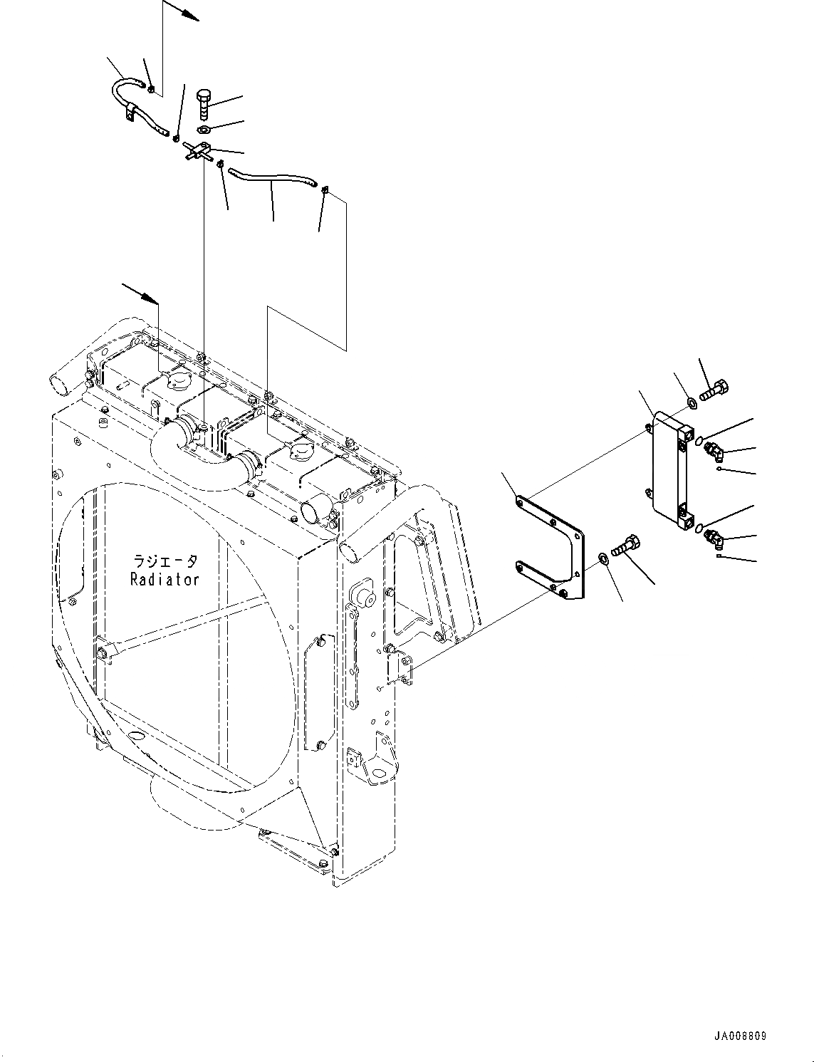 Схема запчастей Komatsu WA380-7 - РАДИАТОР, ТОПЛИВН. ОХЛАДИТЕЛЬ РАДИАТОР