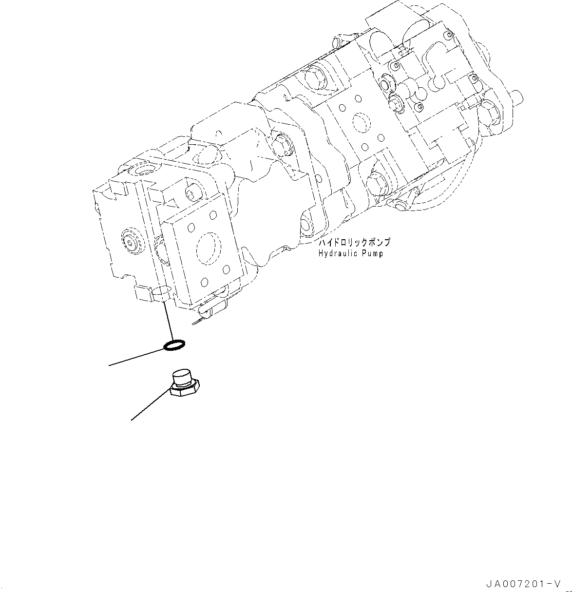 Схема запчастей Komatsu WA380-7 - ГИДР. НАСОС., ЗАГЛУШКА ГИДР. НАСОС.