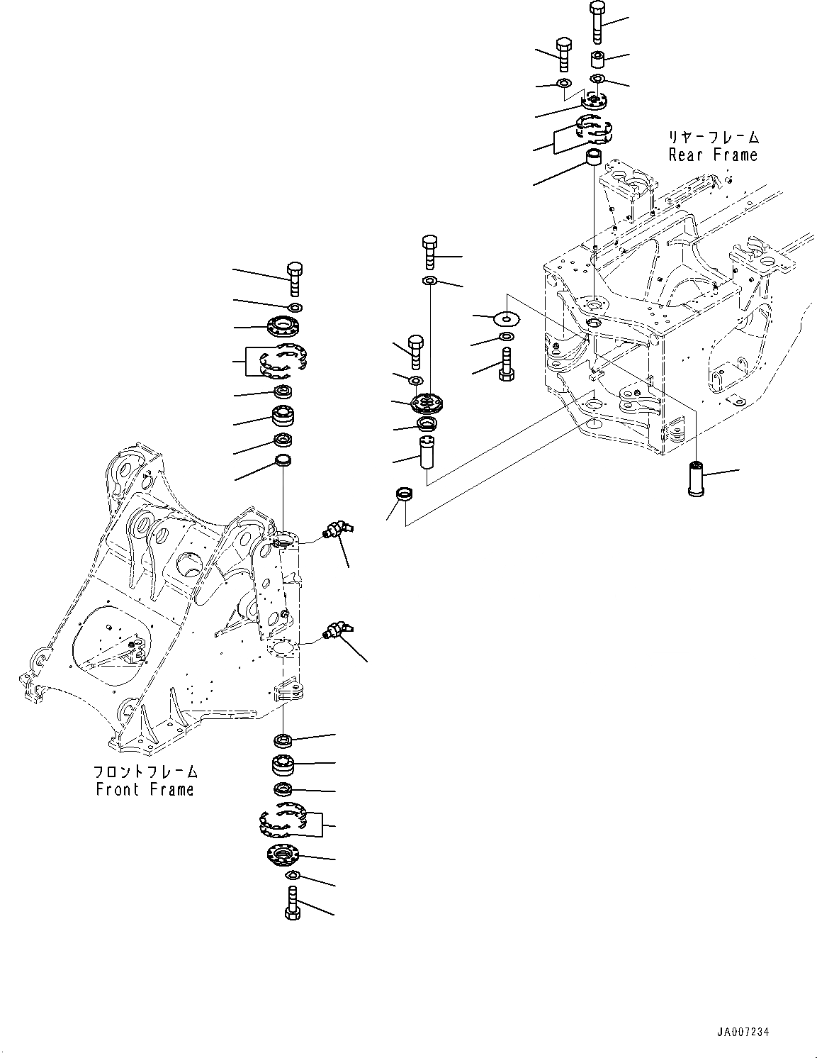 Схема запчастей Komatsu WA380-7 - HINGE ПАЛЕЦ HINGE ПАЛЕЦ