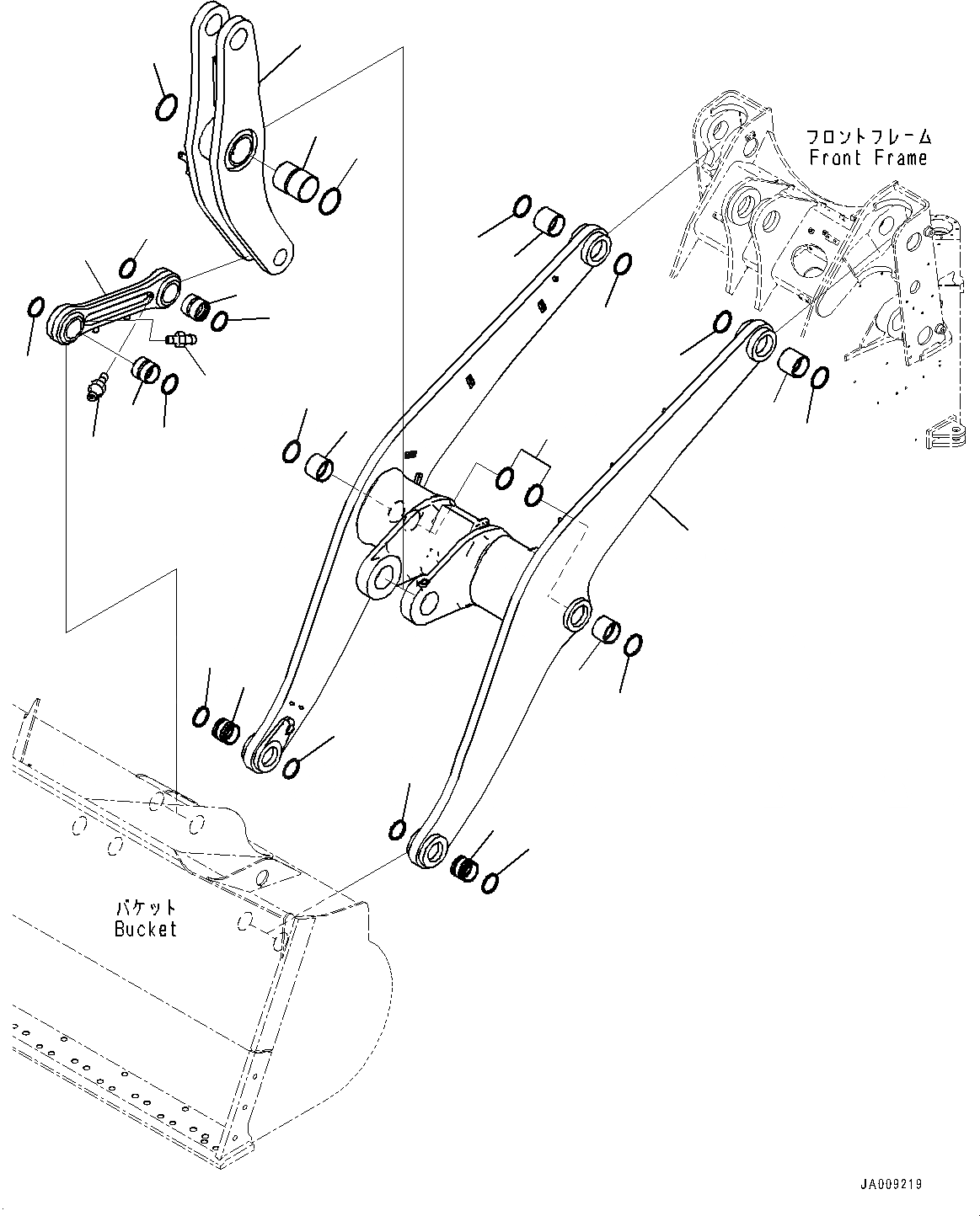 Схема запчастей Komatsu WA380-7 - СТРЕЛА И BELL CRANK, СТРЕЛА, BELL CRANK И СОЕДИНИТЕЛЬН. ЗВЕНО СТРЕЛА И BELL CRANK