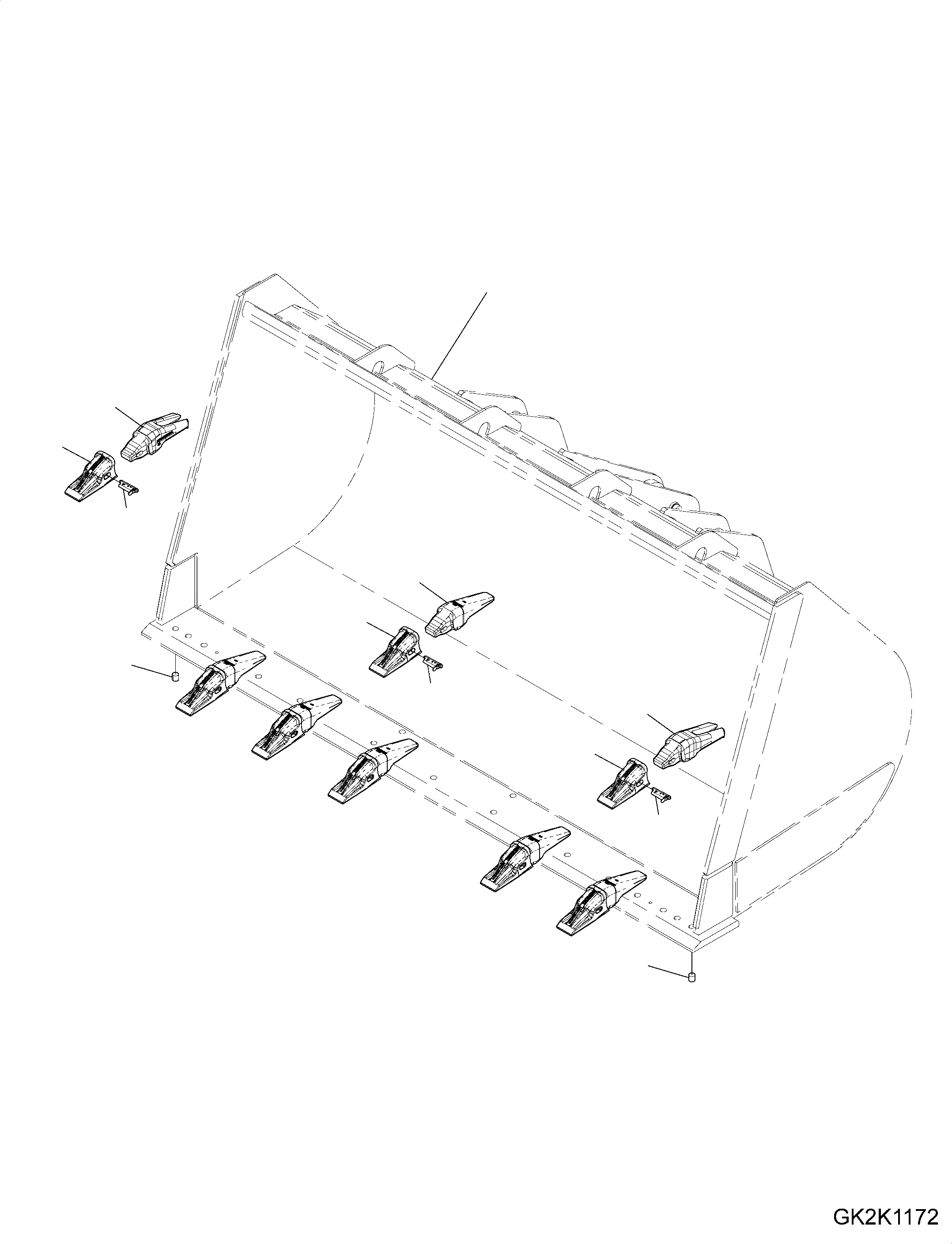 Схема запчастей Komatsu WA380-7 - КОВШ TEETH, HENSLEY, (CODE: S) КОВШ TEETH, HENSLEY