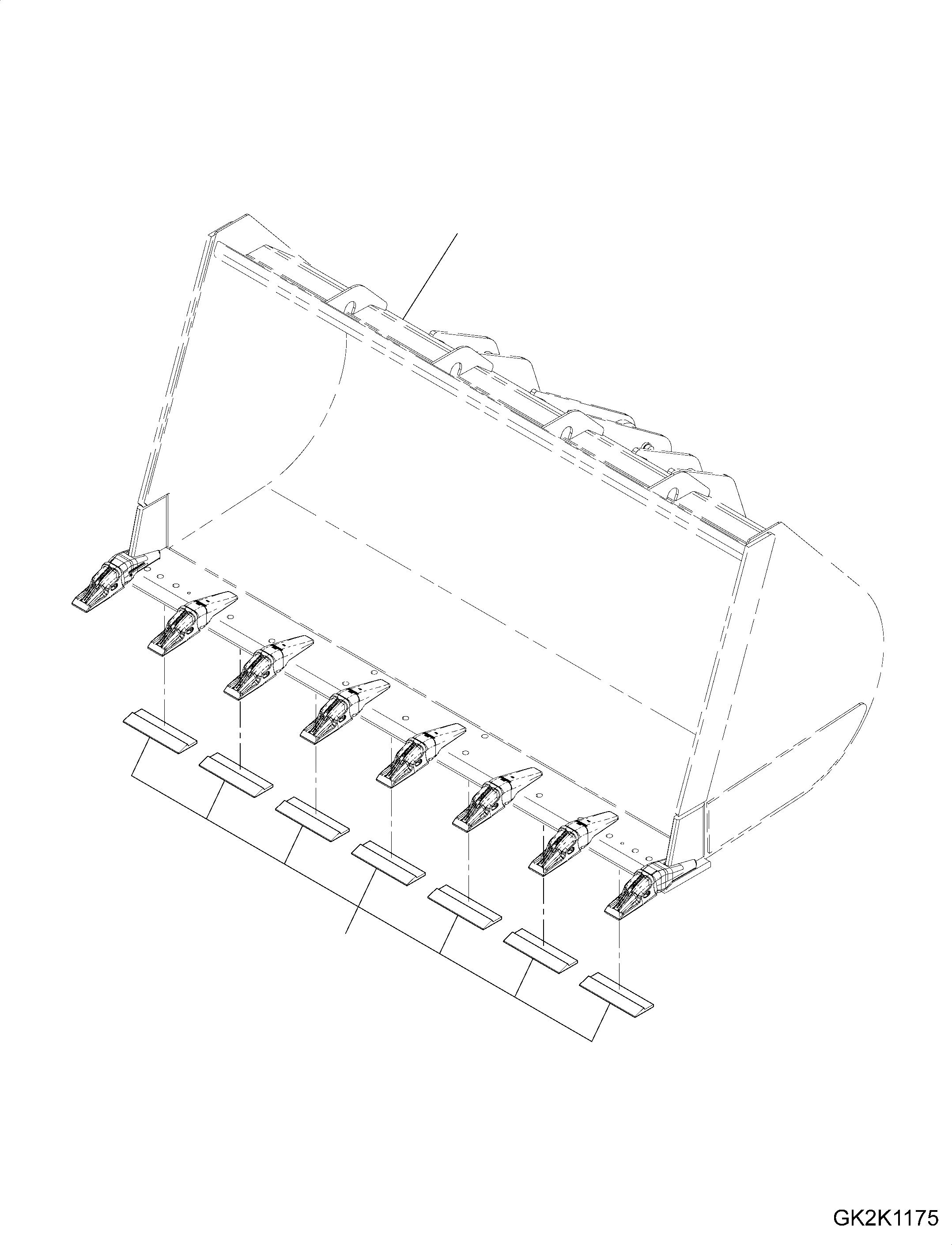 Схема запчастей Komatsu WA380-7 - КОВШ, С WEAR ПЛАСТИНА, ДЛЯ ПРЯМОЙ ОТВАЛ, С TEETH, (CODE: S) КОВШ, С WEAR ПЛАСТИНА, ДЛЯ ПРЯМОЙ ОТВАЛ, С TEETH