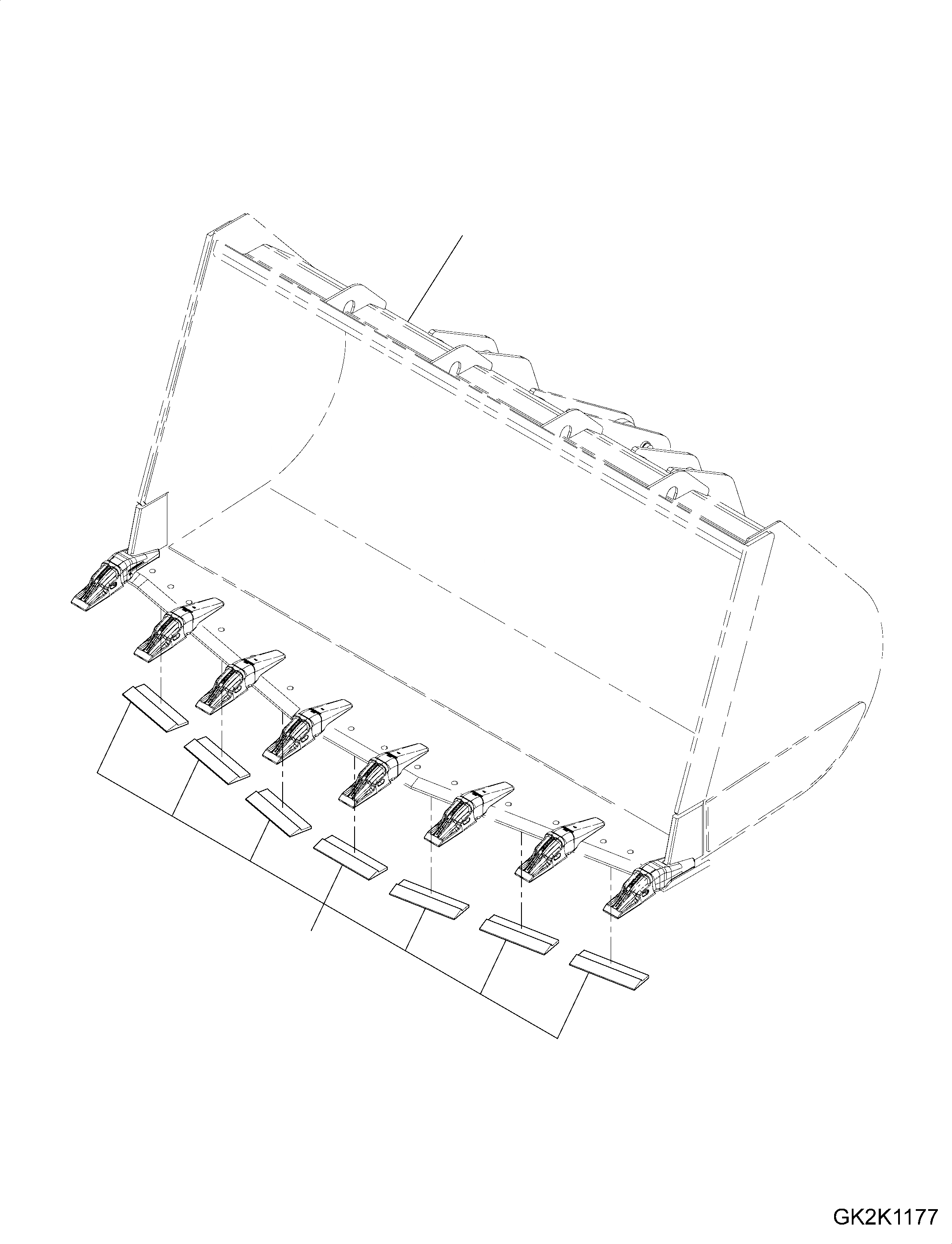 Схема запчастей Komatsu WA380-7 - КОВШ, С WEAR ПЛАСТИНА, ДЛЯ SПОДУШКАE ОТВАЛ, С TEETH, (CODE: S) КОВШ, С WEAR ПЛАСТИНА, ДЛЯ SПОДУШКАE ОТВАЛ, С TEETH