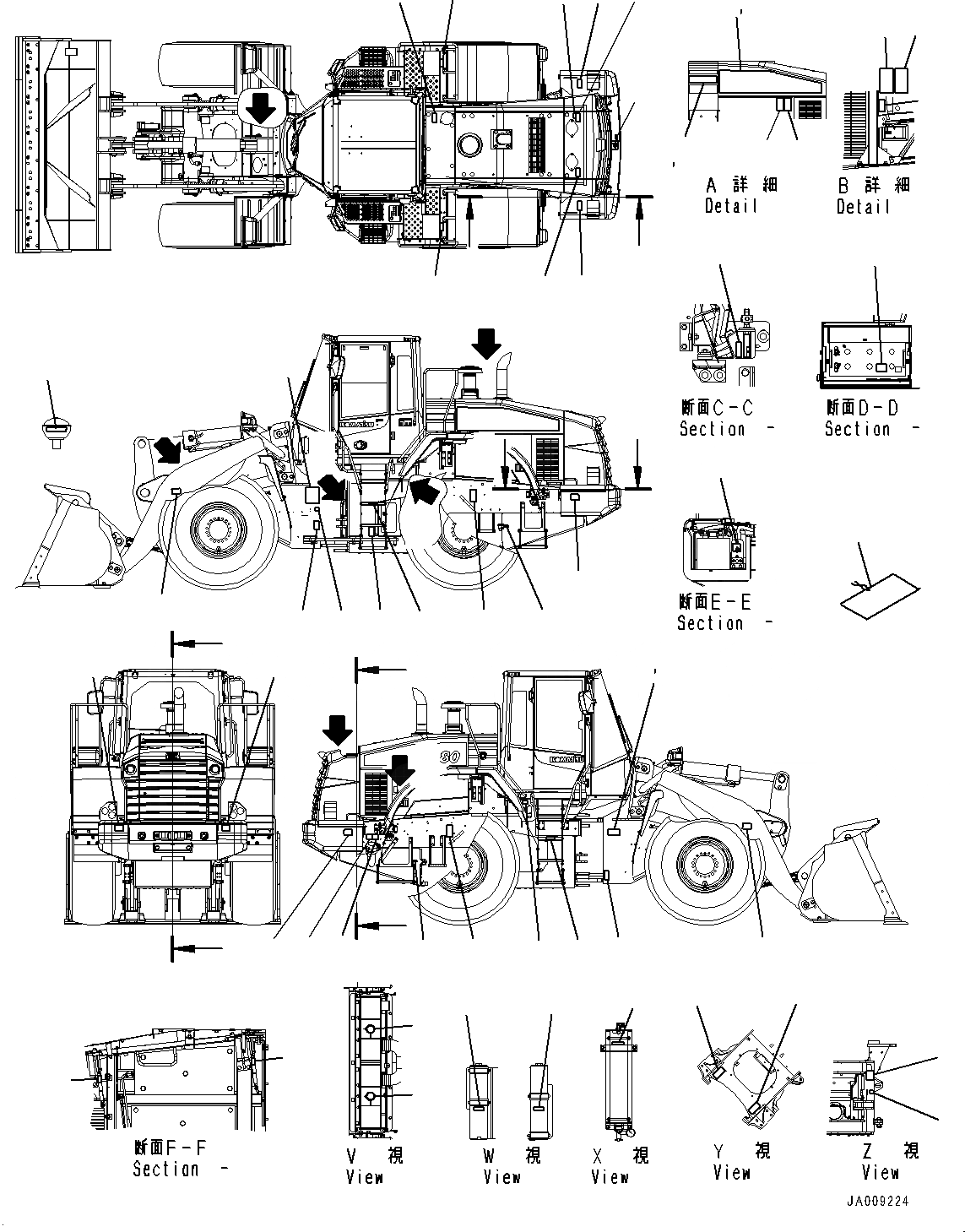 Схема запчастей Komatsu WA380-7 - ТАБЛИЧКИ, АНГЛ., ЕС, С -EPC РЫЧАГ УПРАВЛЕНИЕ ПОГРУЗКОЙ, EXTERIOR ТАБЛИЧКИ, АНГЛ., ЕС, С -EPC РЫЧАГ УПРАВЛЕНИЕ ПОГРУЗКОЙ