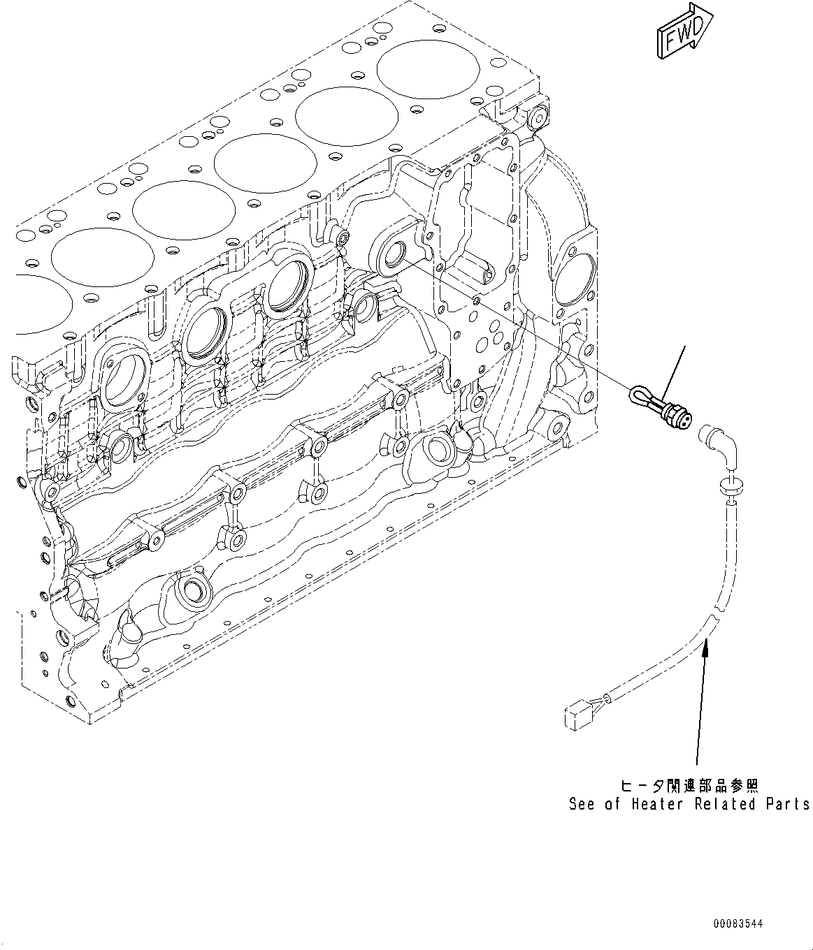 Схема запчастей Komatsu SAA6D107E-2C - ПОДОГРЕВАТЕЛЬ ХЛАДАГЕНТА (№98-) ПОДОГРЕВАТЕЛЬ ХЛАДАГЕНТА, ДЛЯ ХОЛОДН. AREA СПЕЦ-ЯIFICATION A (- DEG C)