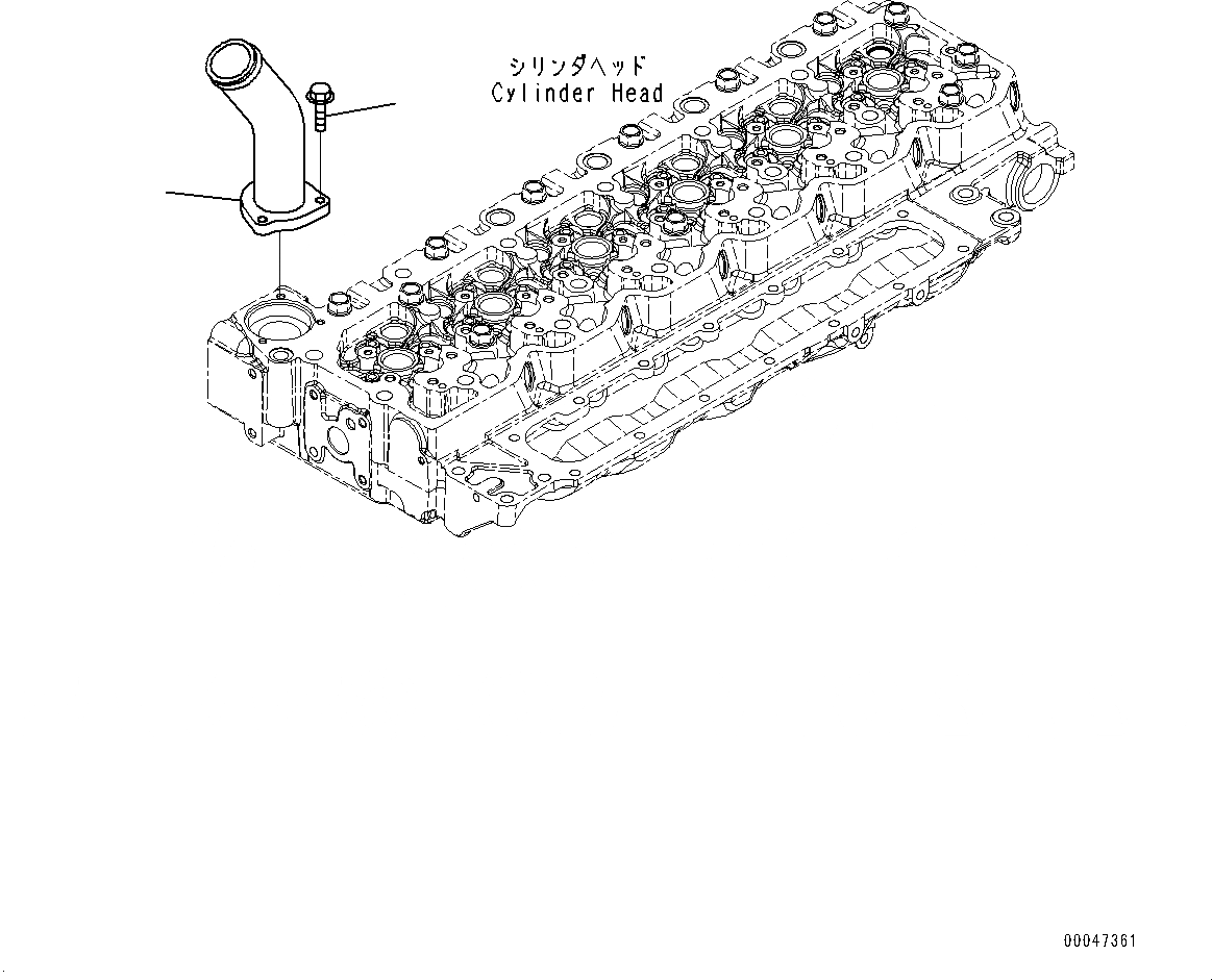 Схема запчастей Komatsu SAA6D107E-2C - ВОДН. ВЫПУСКН. СОЕДИН-Е (№7-) ВОДН. ВЫПУСКН. СОЕДИН-Е