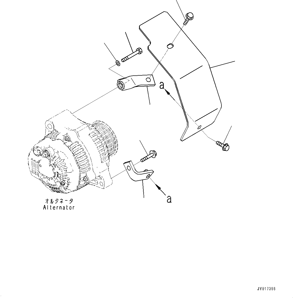 Схема запчастей Komatsu SAA6D107E-2C - ГЕНЕРАТОР КРЫШКА(№7-) ГЕНЕРАТОР COVER, AMP