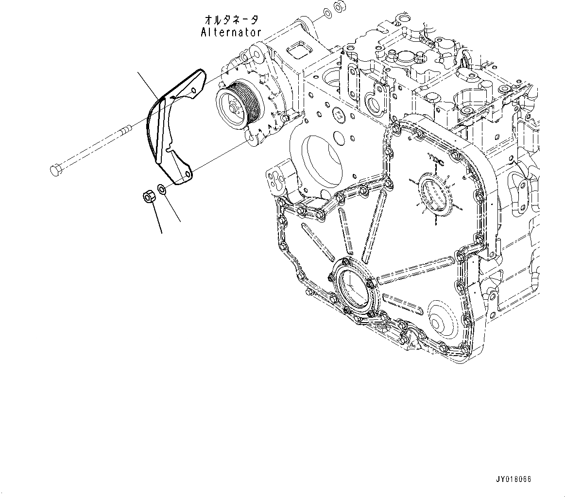 Схема запчастей Komatsu SAA6D107E-2C - ГЕНЕРАТОР КРЫШКА(№7-) ГЕНЕРАТОР COVER, 9AMP