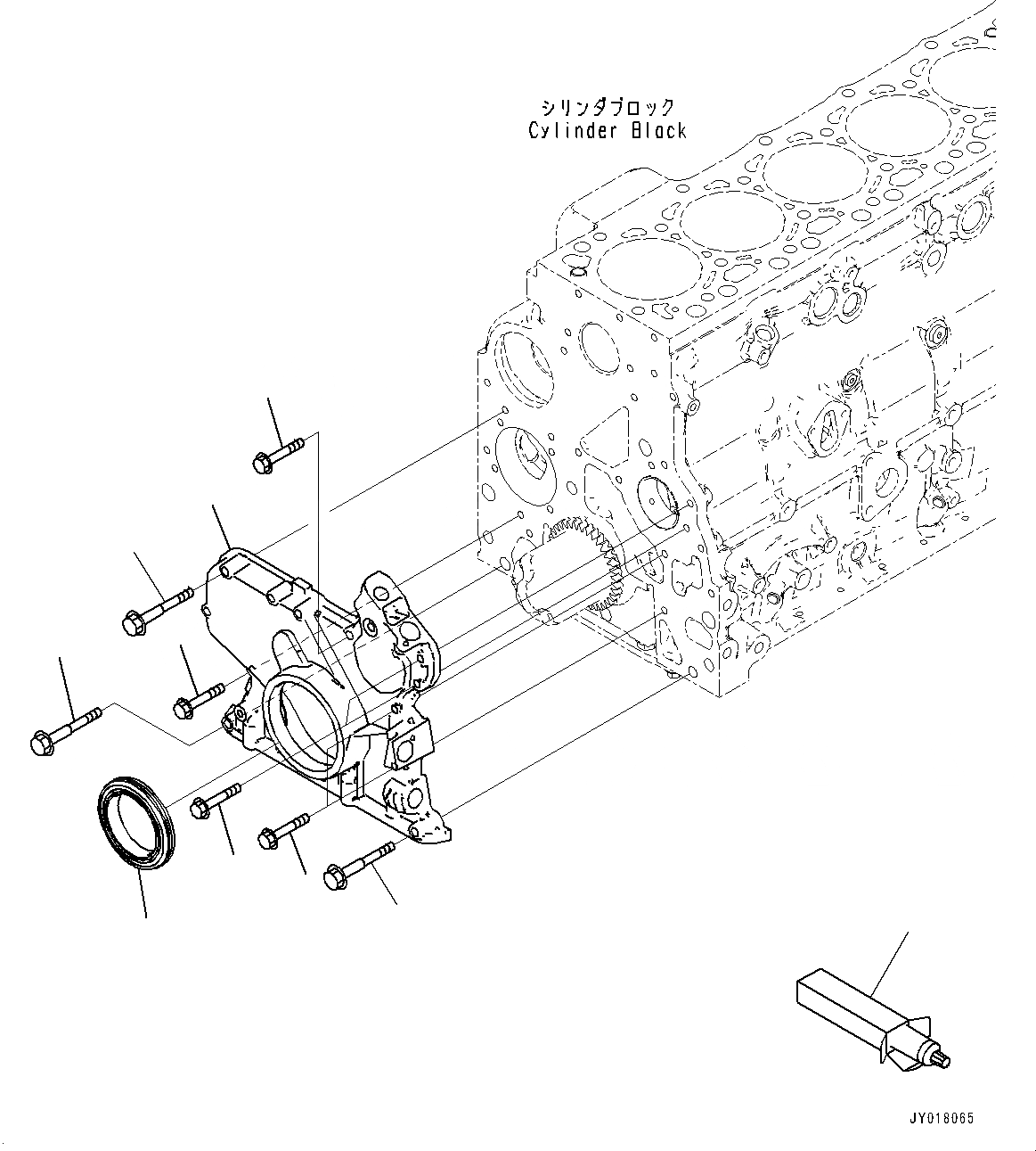 Схема запчастей Komatsu SAA6D107E-2C - ПЕРЕДН. ПРИВОД COVER ПЕРЕДН. ПРИВОД COVER