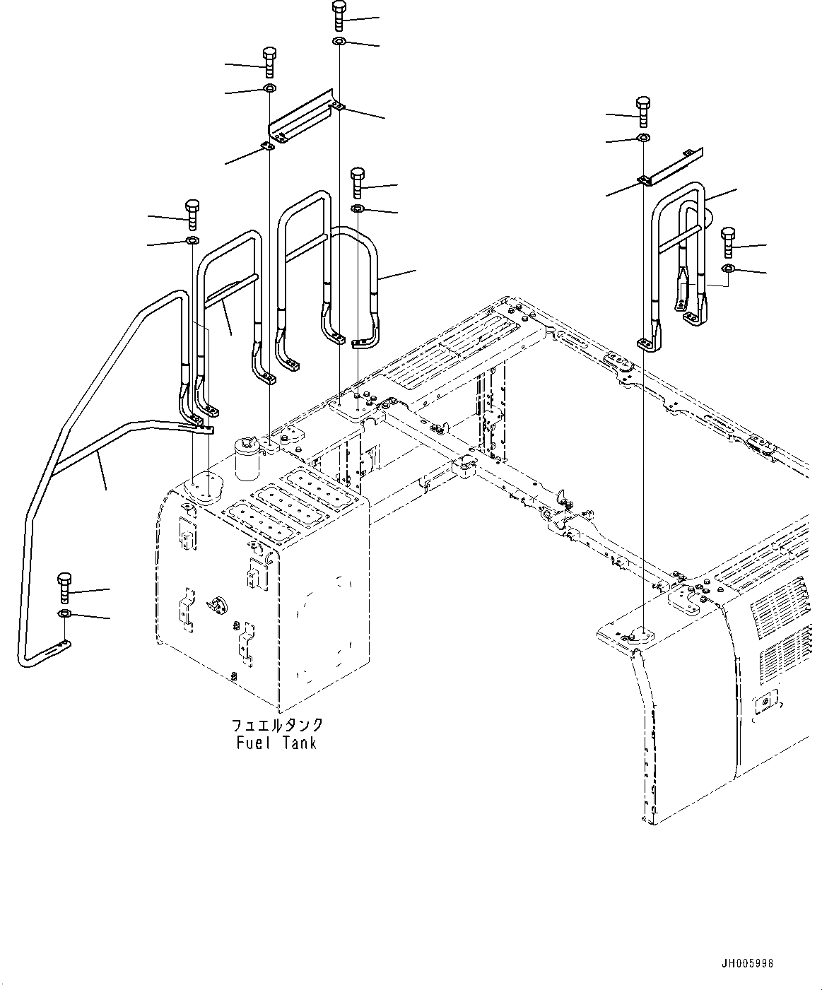 Схема запчастей Komatsu PC290LC-10 - HANDRAIL, С ЗАПРАВОЧН. НАСОС HANDRAIL, С ЗАПРАВОЧН. НАСОС